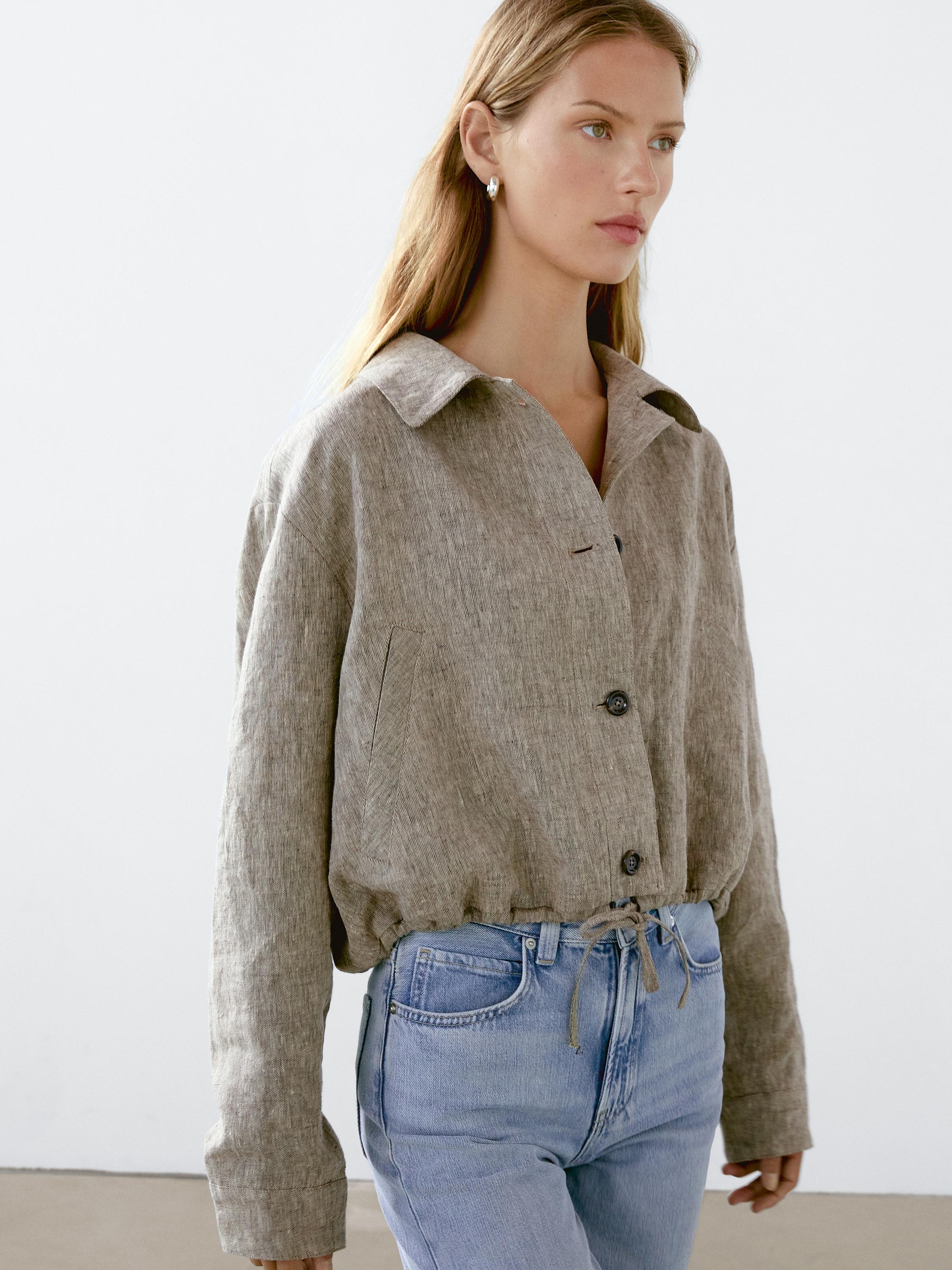 Casaco bomber 100% linho