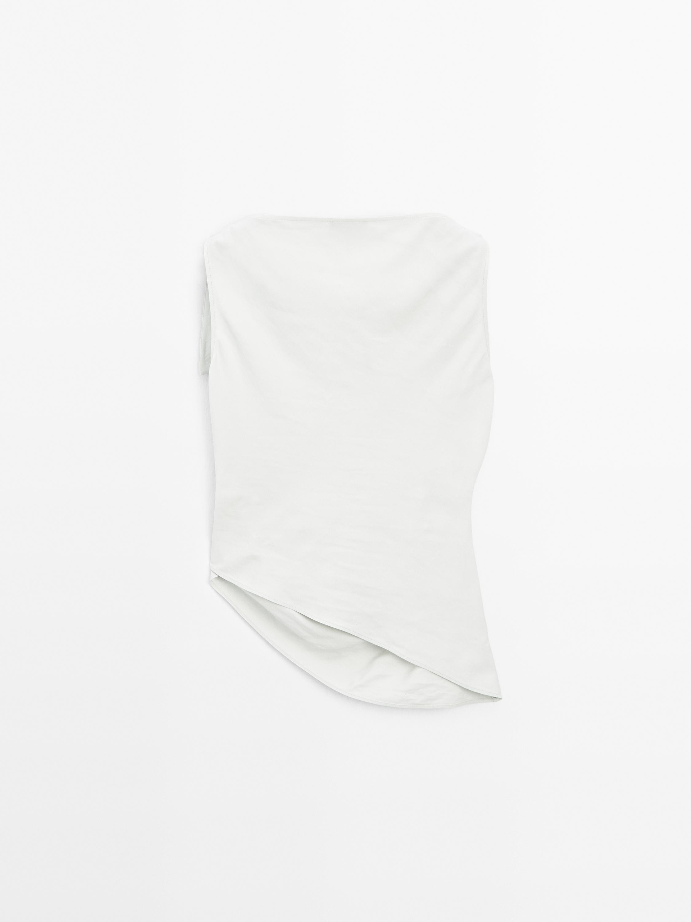 Draped boat neck top