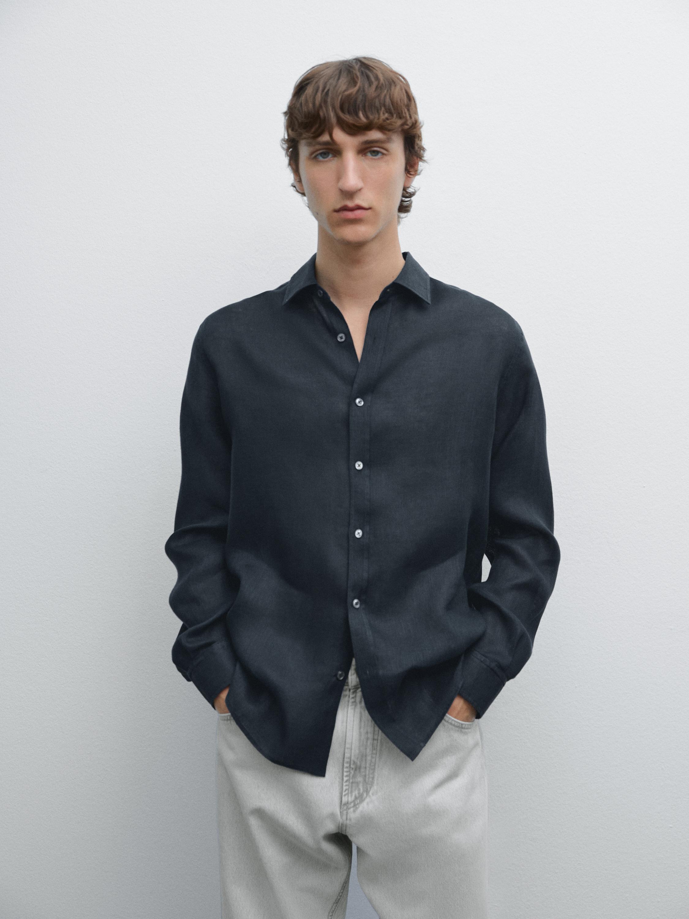 100% linen regular fit shirt