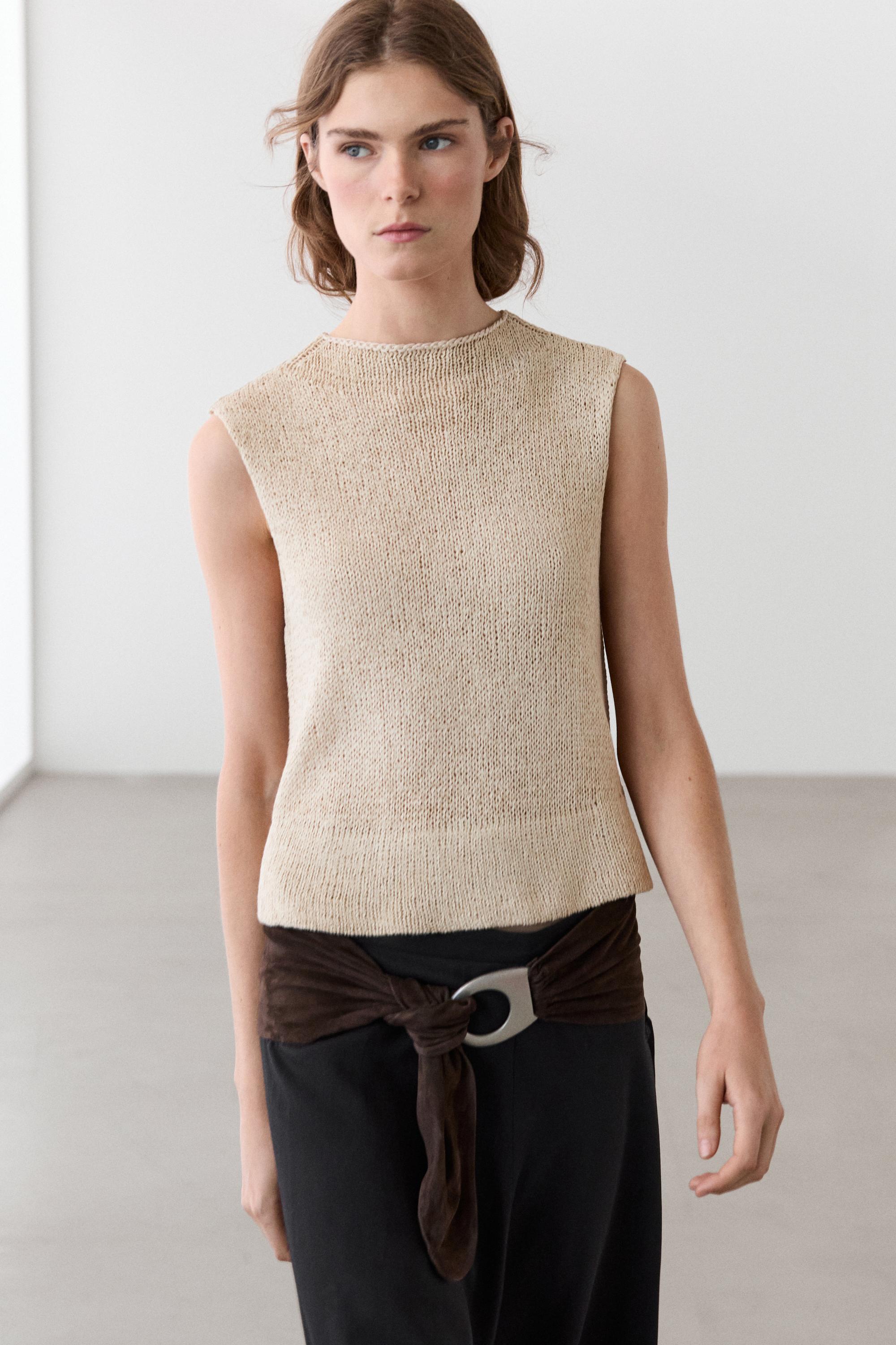 Stricktop mit Leinen