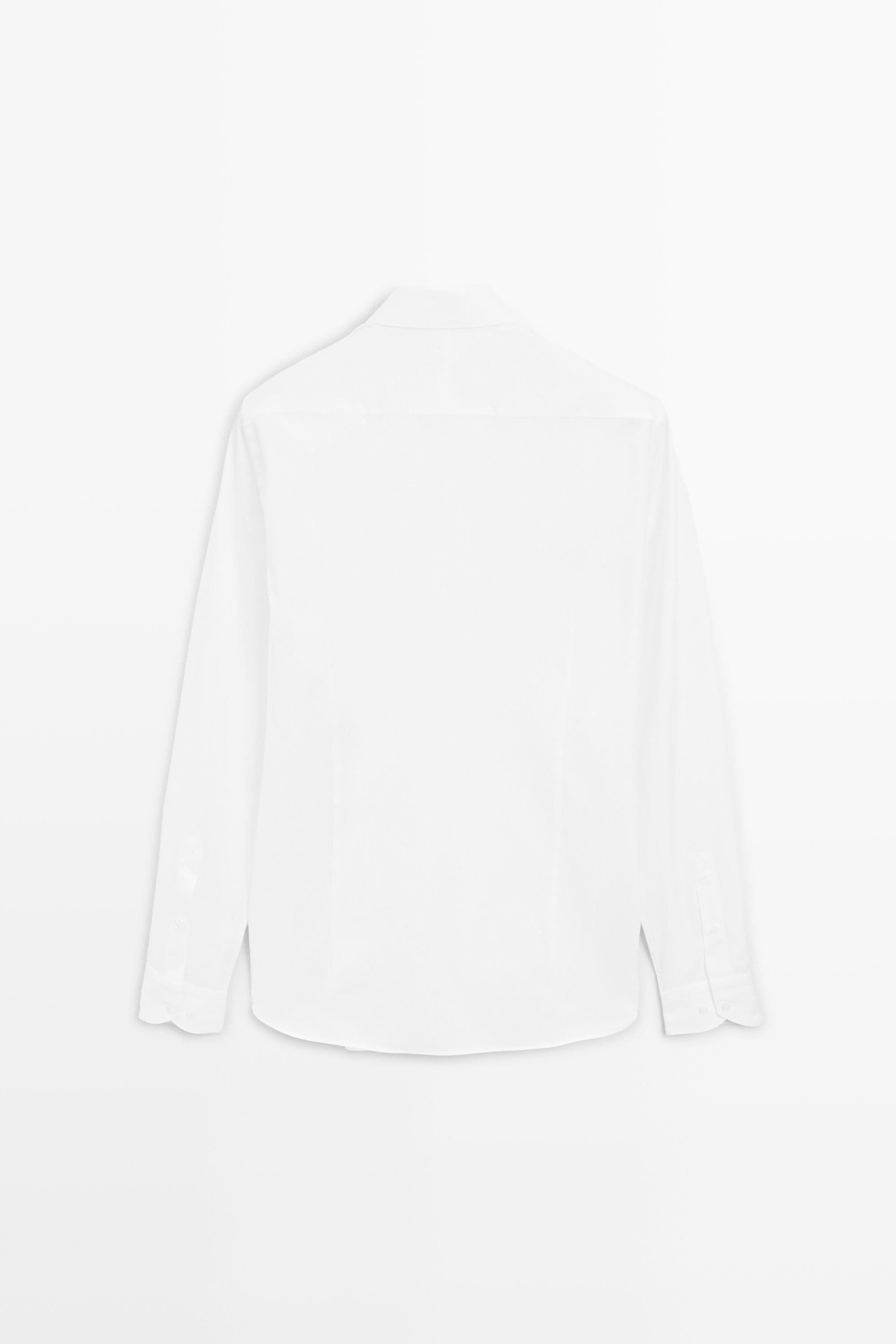 Slim fit 100% cotton shirt — WHITE