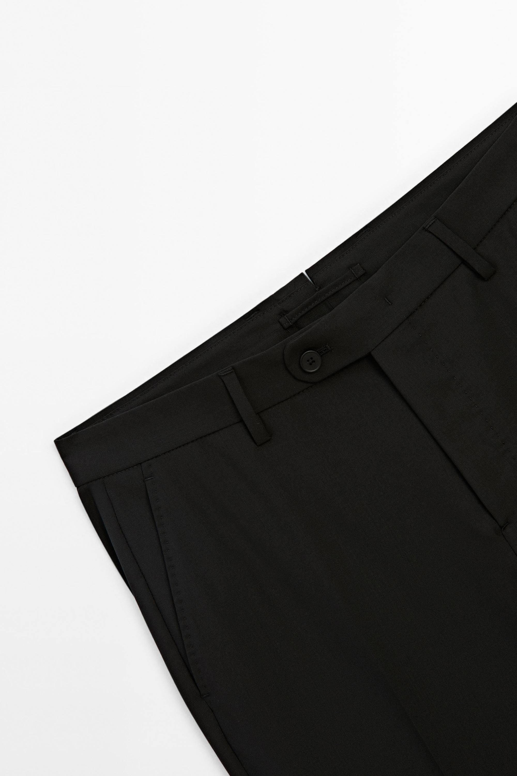 100% wool suit pants — BLACK