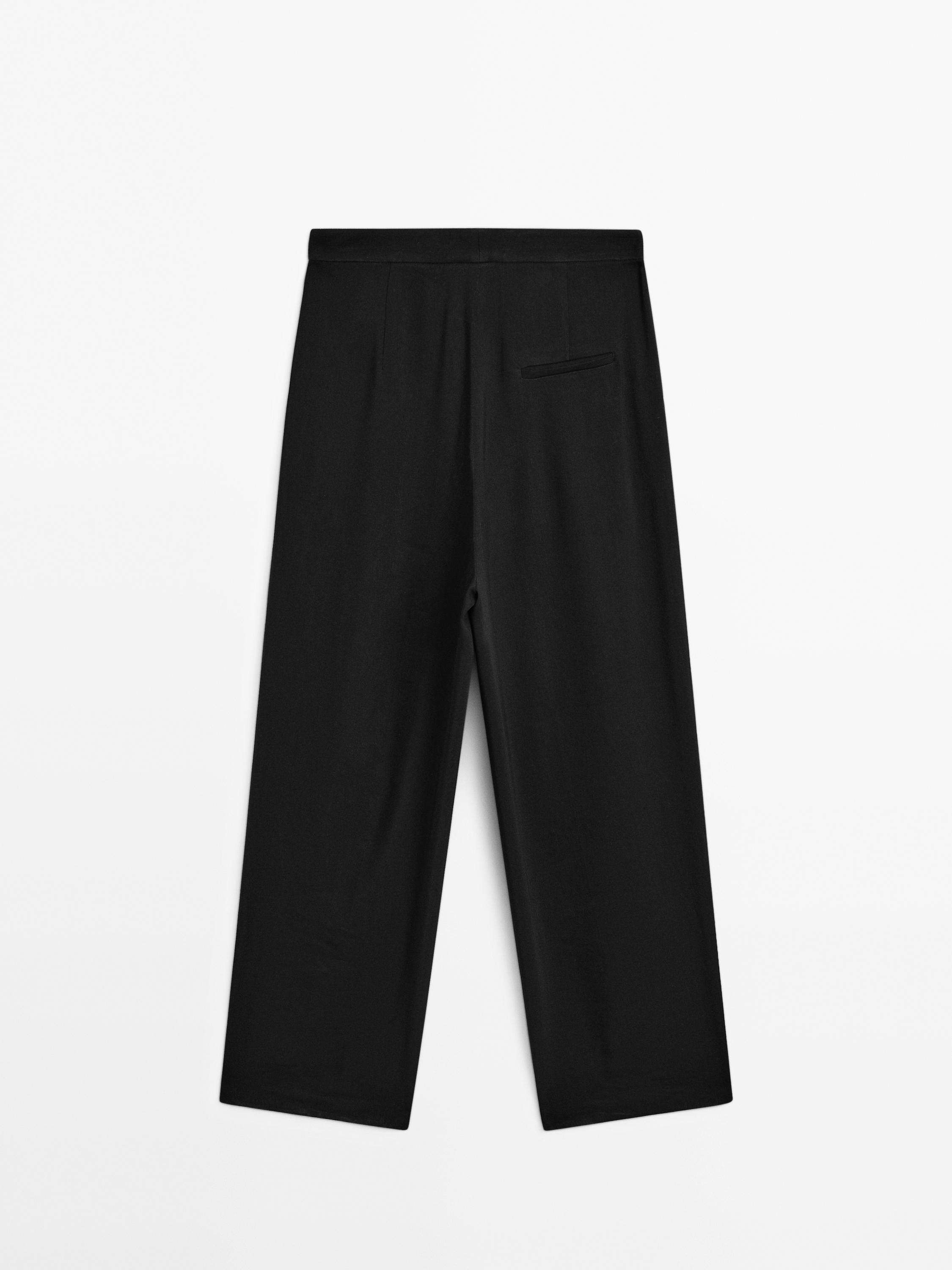 Linen blend darted suit trousers - Limited Edition