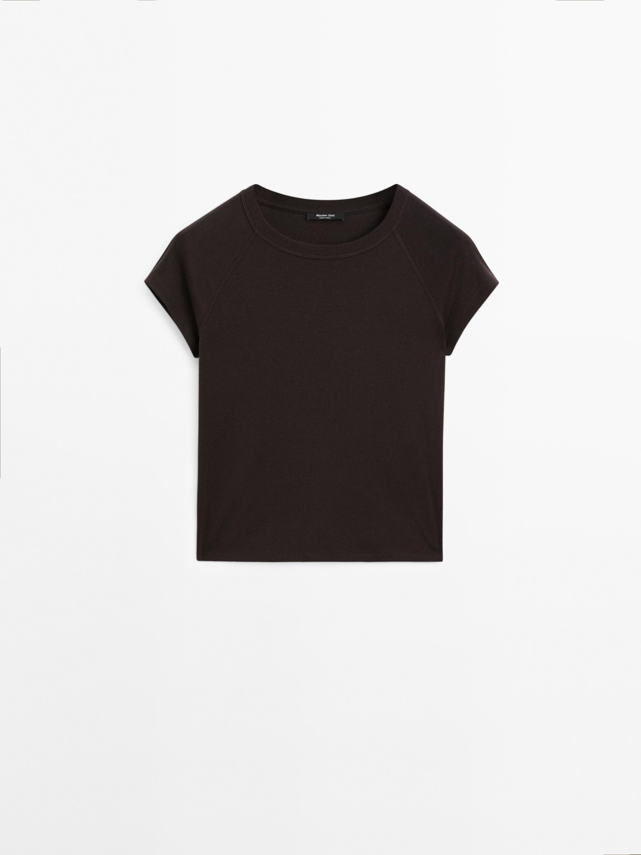 Bluzë pambuku me mëngë raglan