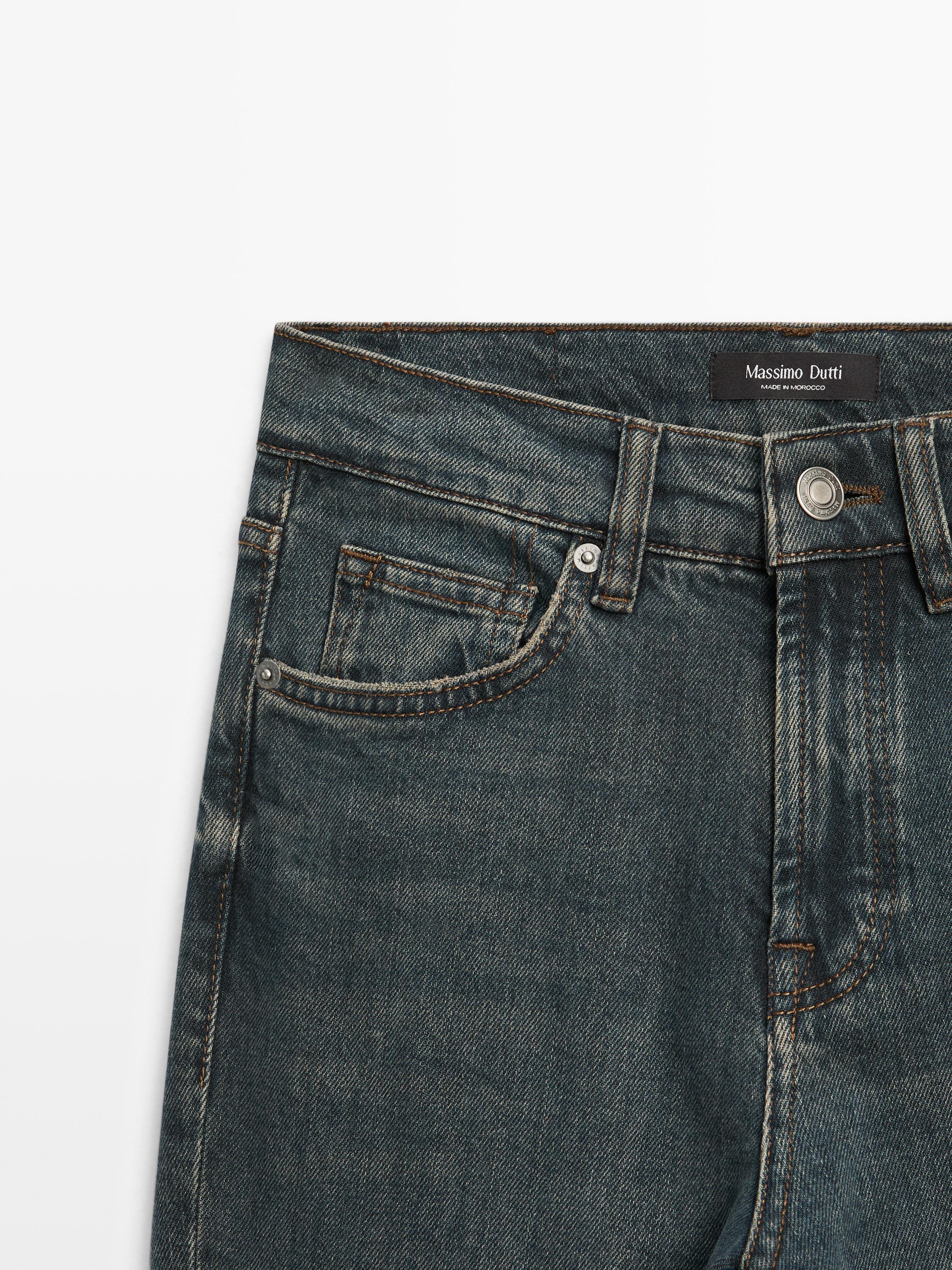 Mid-rise cropped slim fit jeans — Dark blue