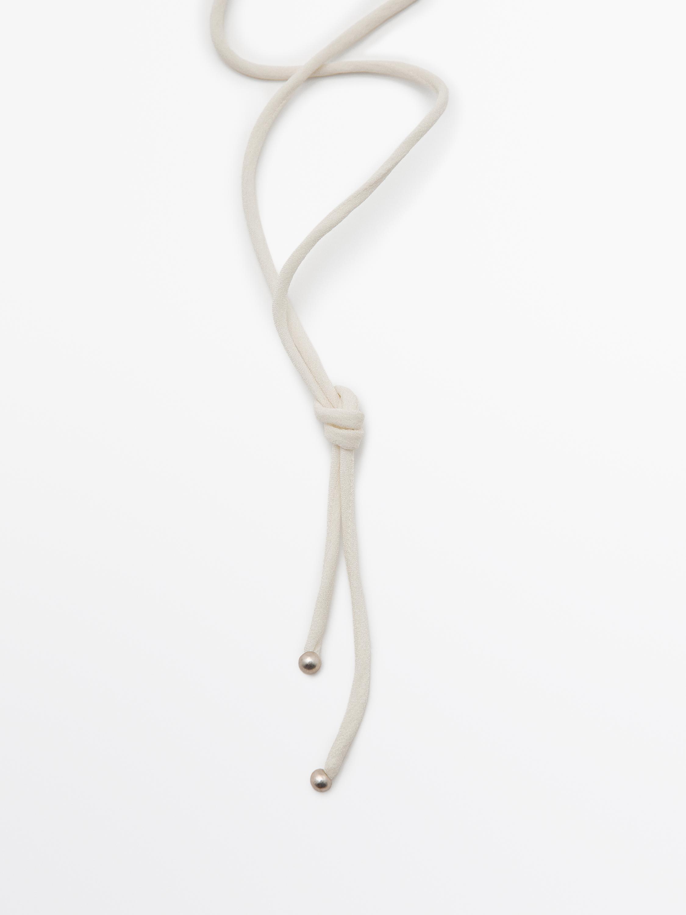 Silk cord necklace with fish
