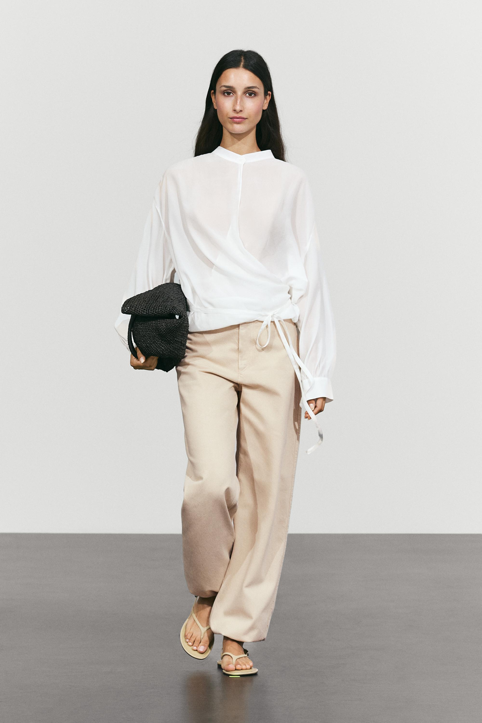 Flowing wrap blouse