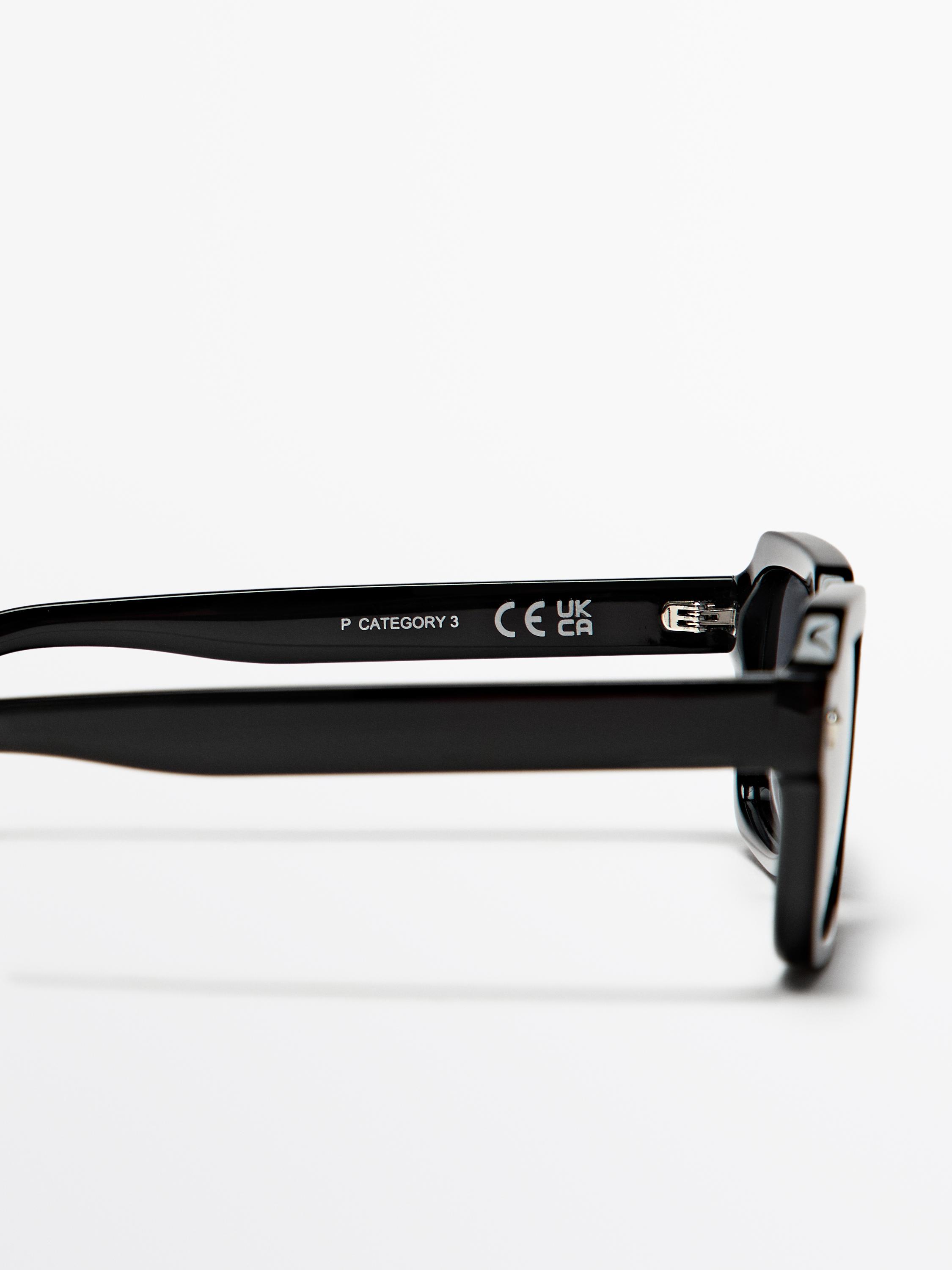 Rectangular sunglasses — BLACK