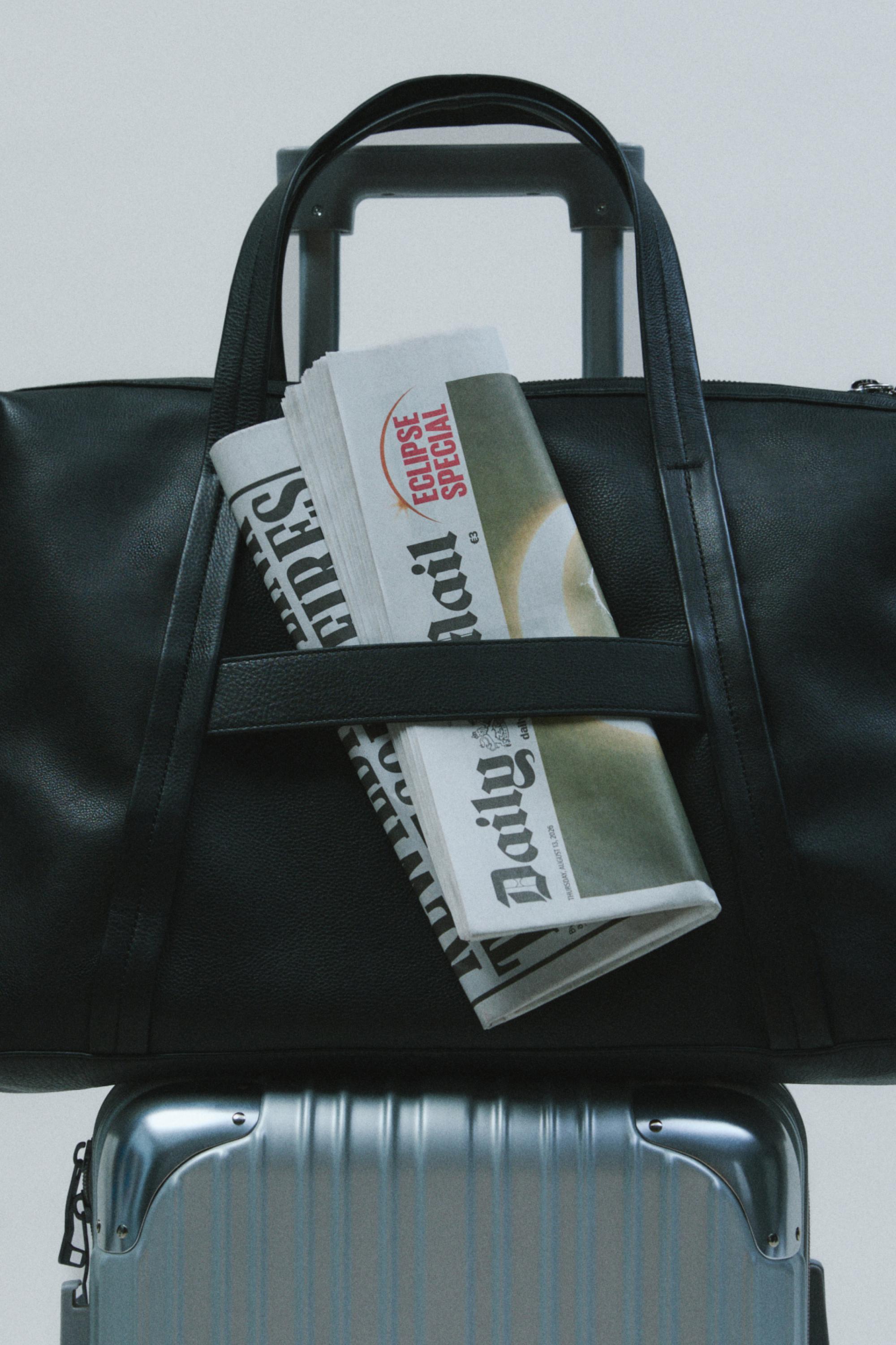 Nappa leather carry-on bag — BLACK
