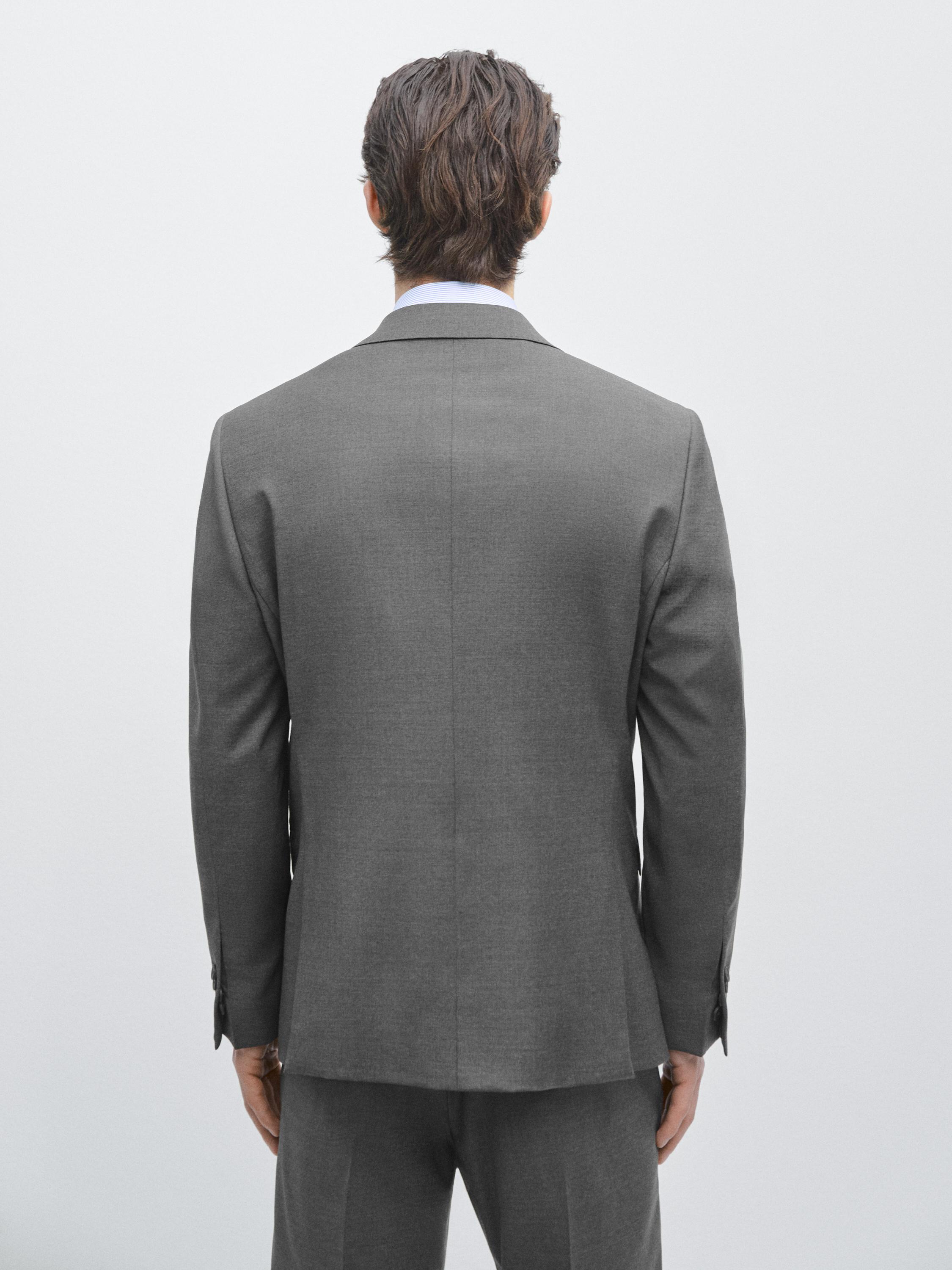 100% cool wool suit blazer — GREY