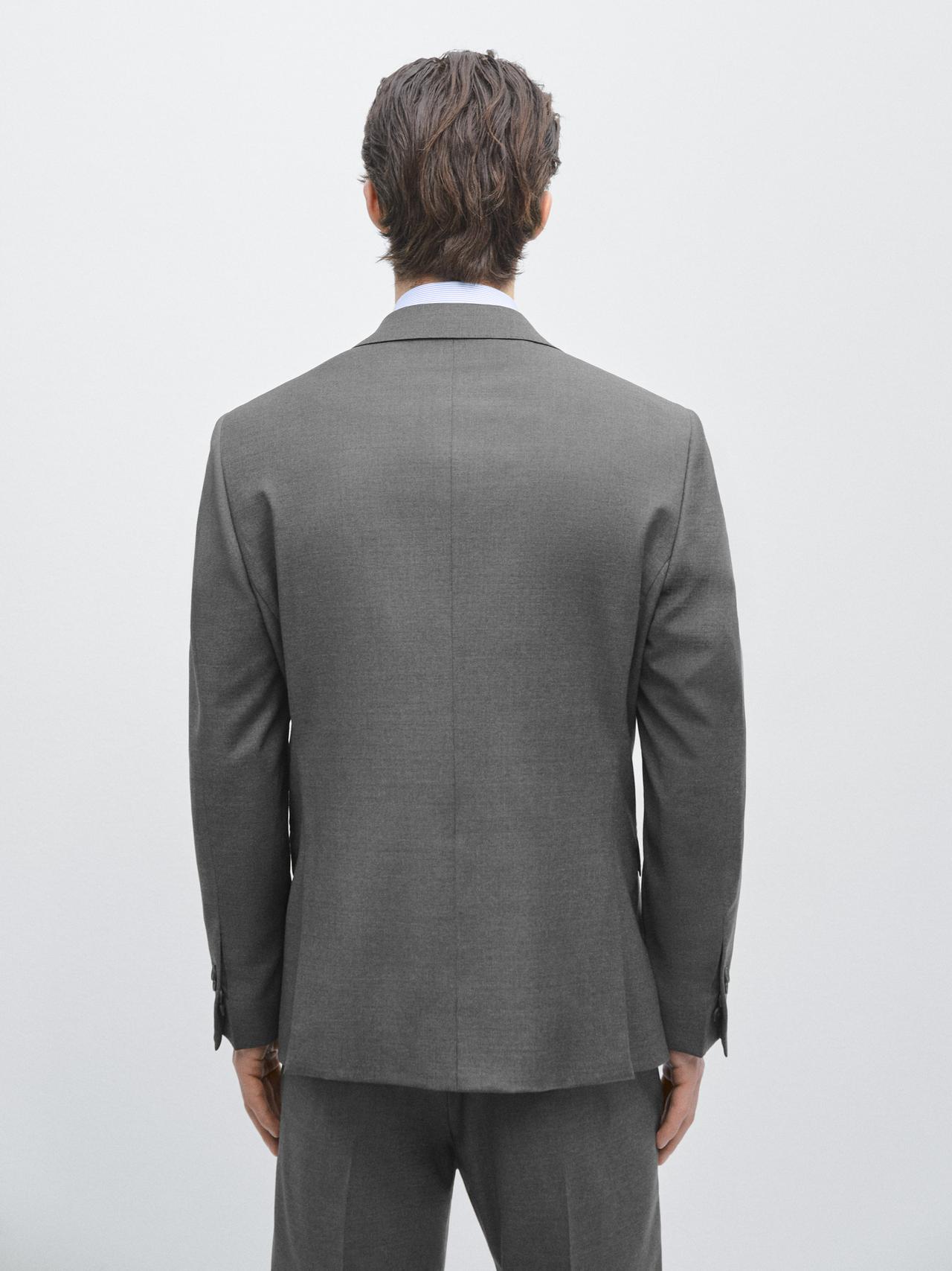 100% cool wool suit blazer — GREY