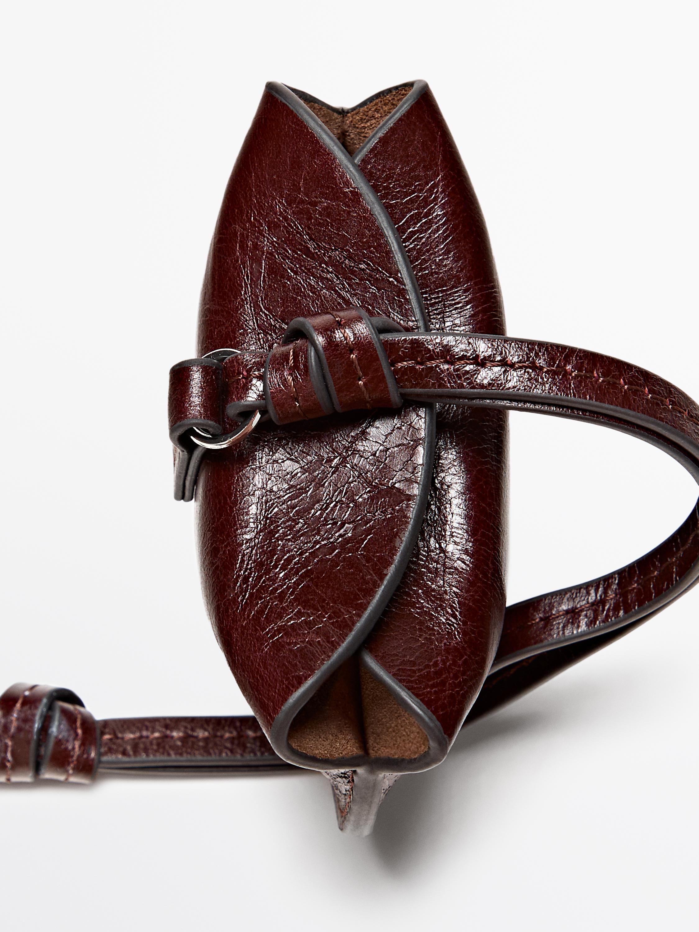 Foldable nappa leather AirPods case — BROWN MARL
