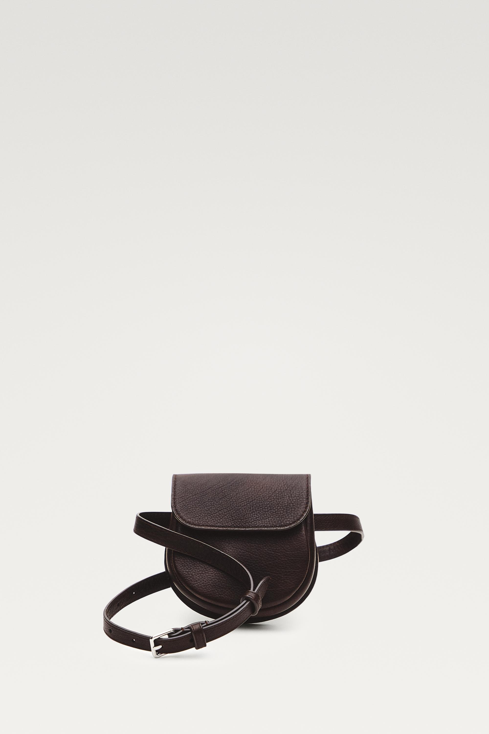 Nappa leather belt with pouch
