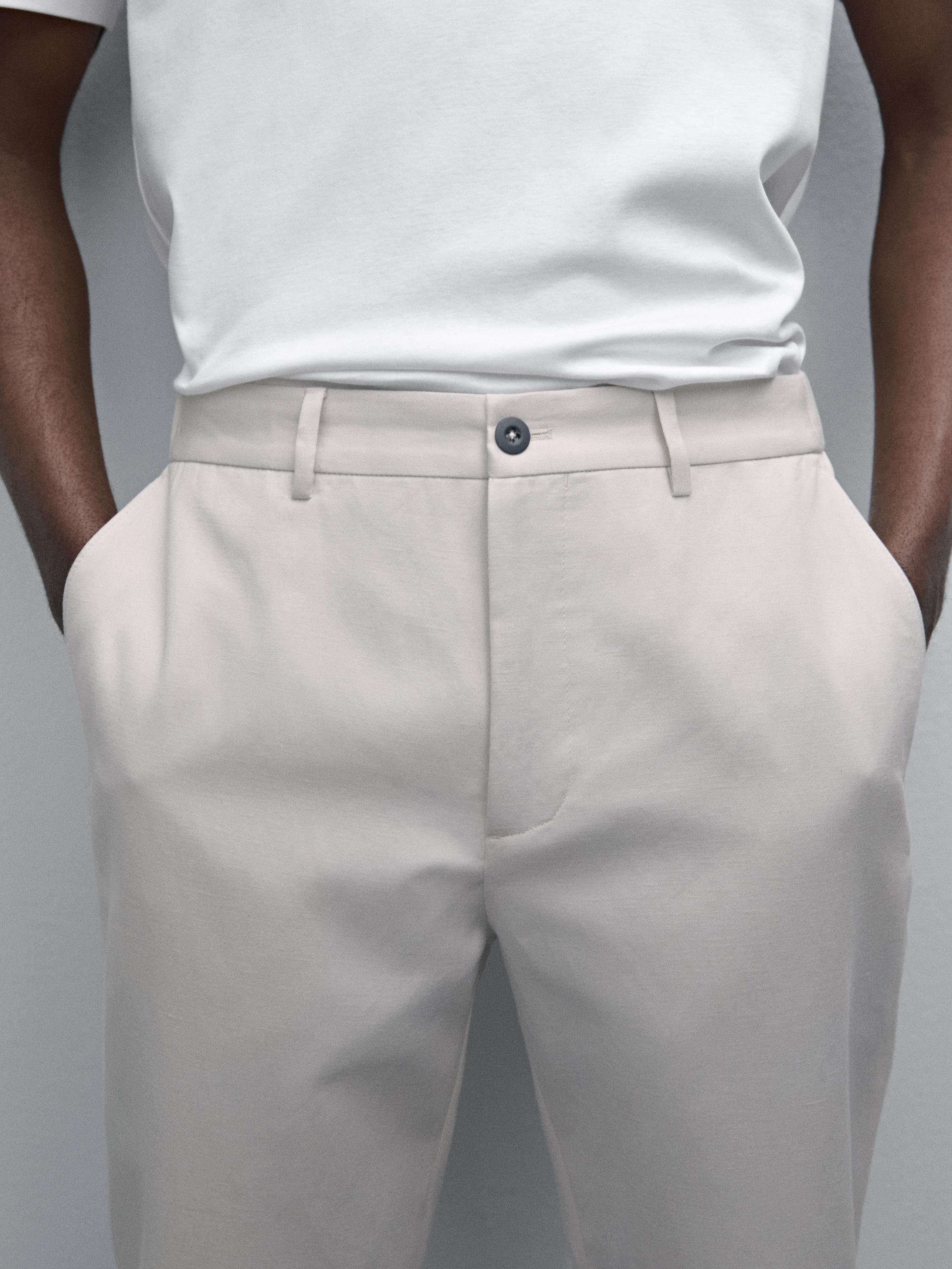 Cotton blend jogger fit trousers