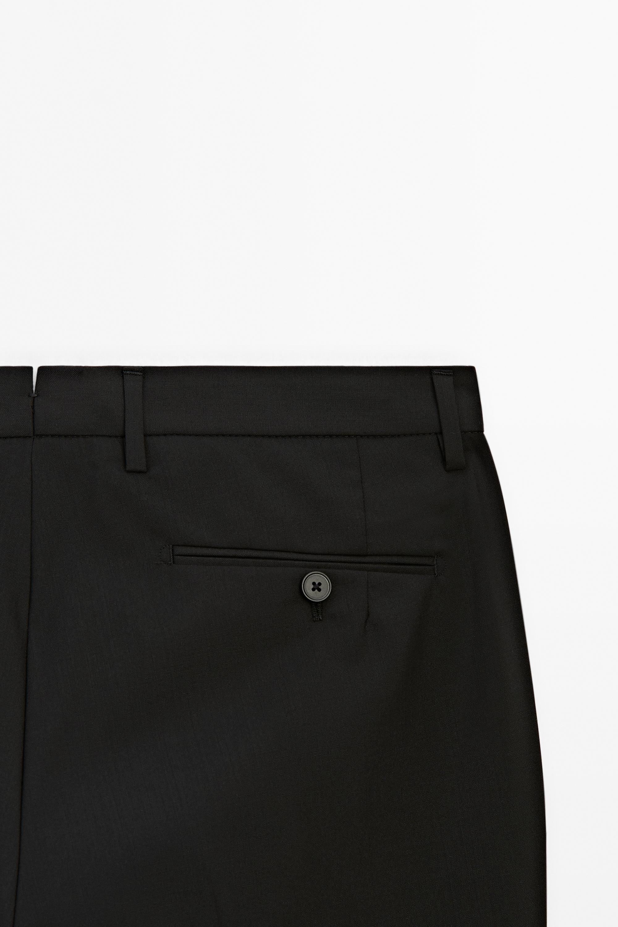 100% wool suit pants — BLACK