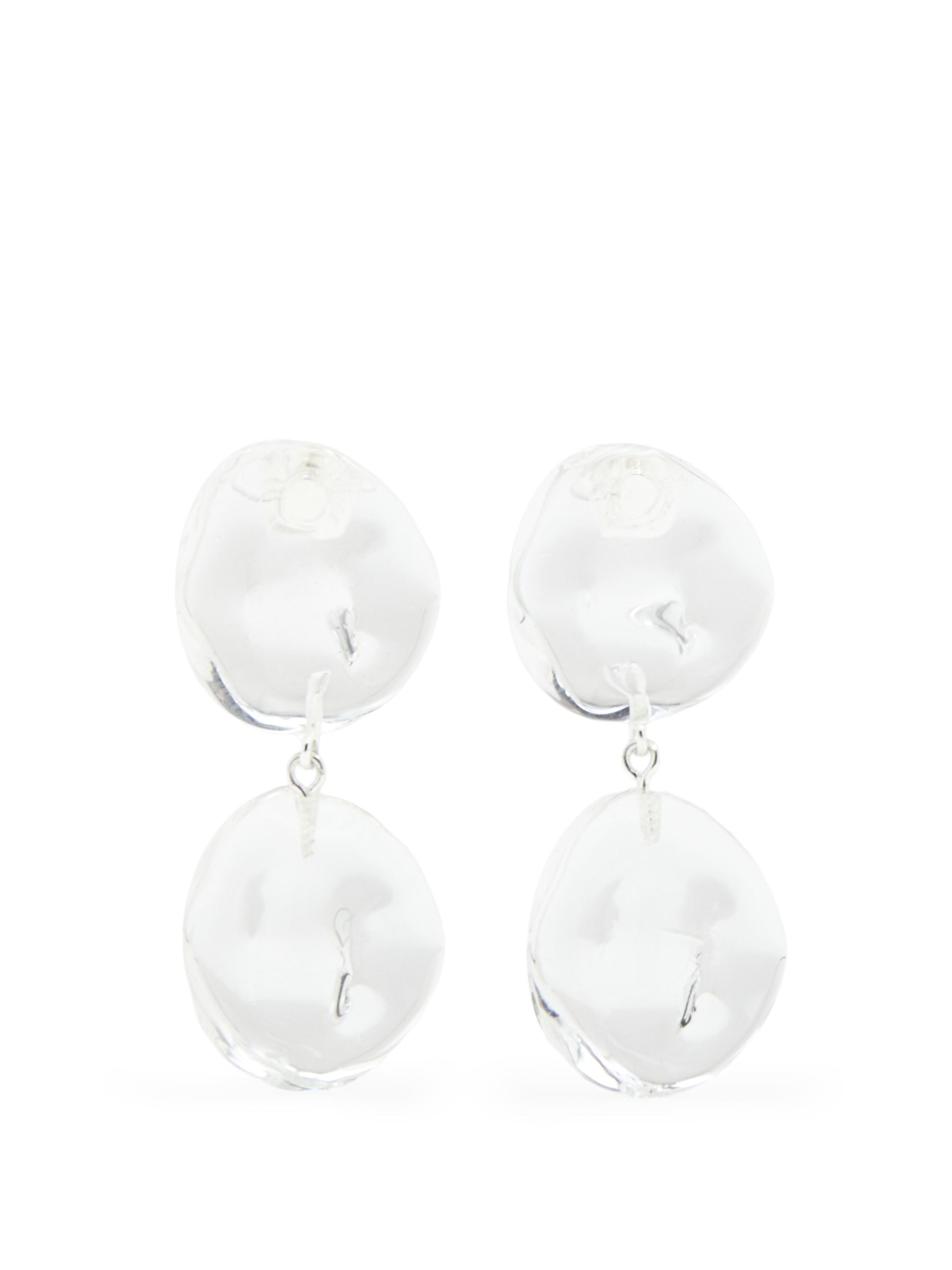Glass piece earrings — WHITE