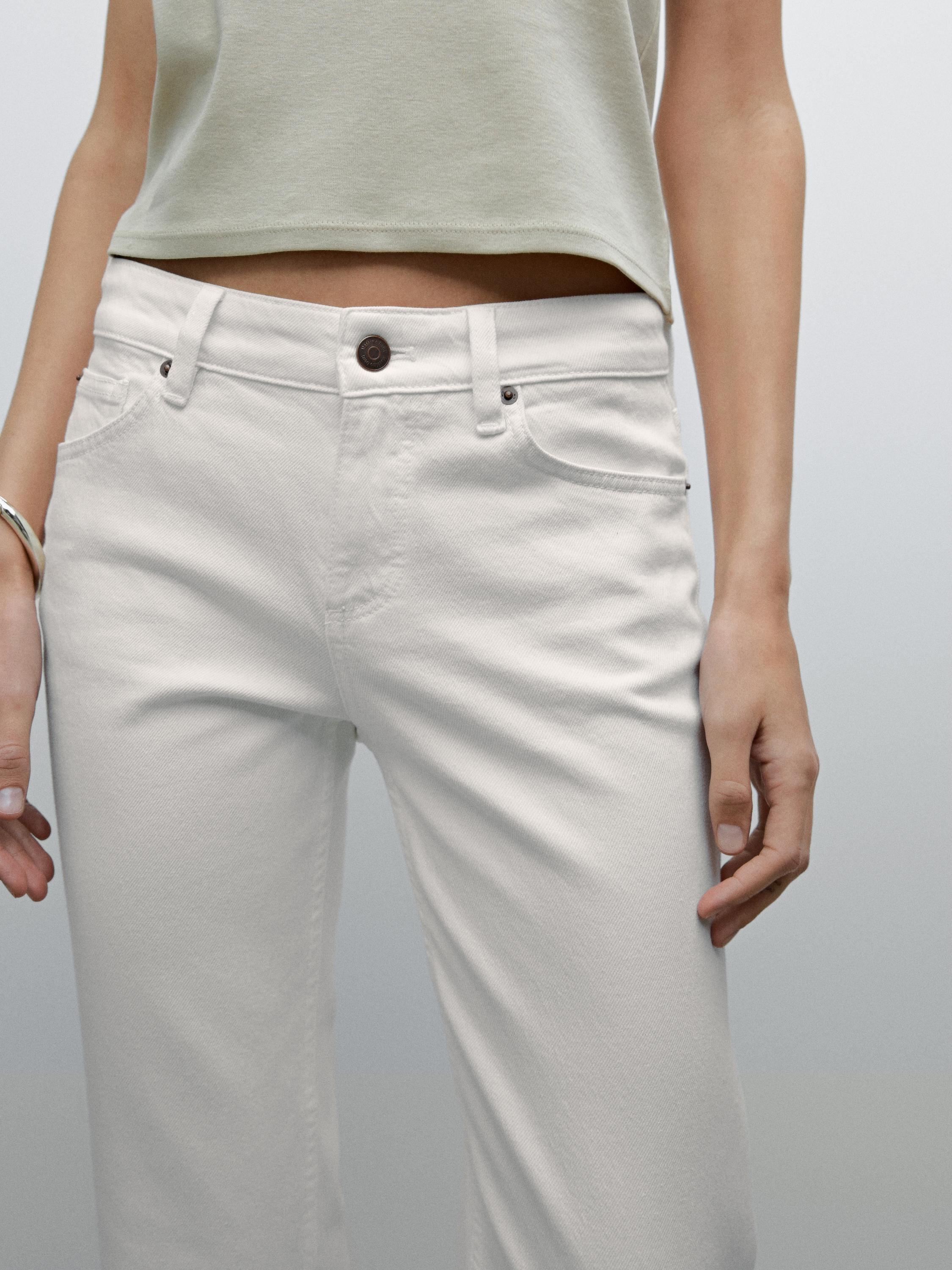 Low-rise straight-leg jeans