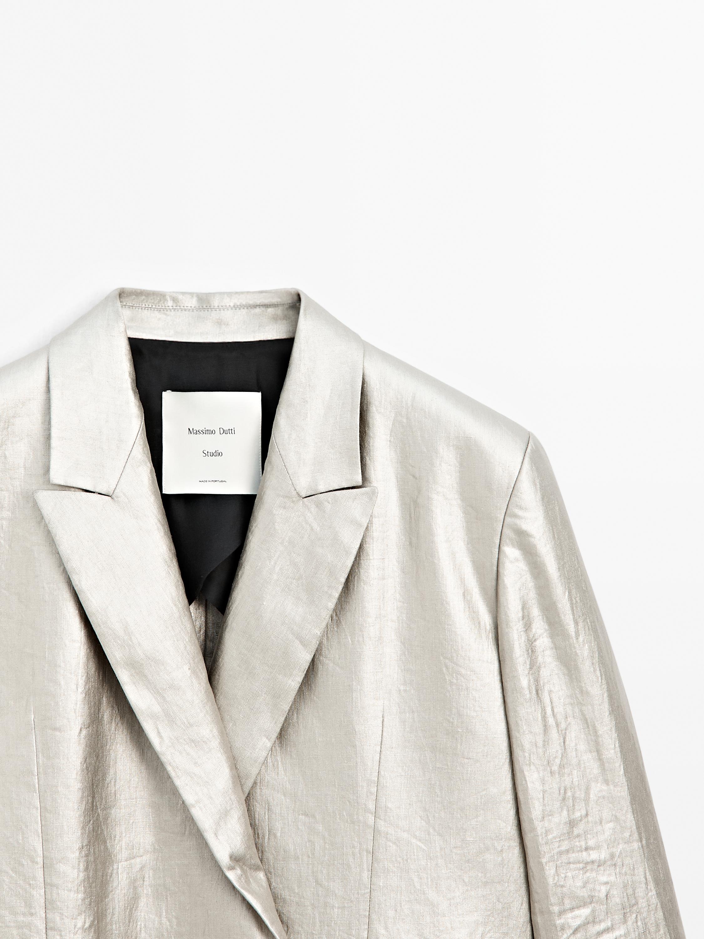 Americana metalizada mezcla lino - STUDIO