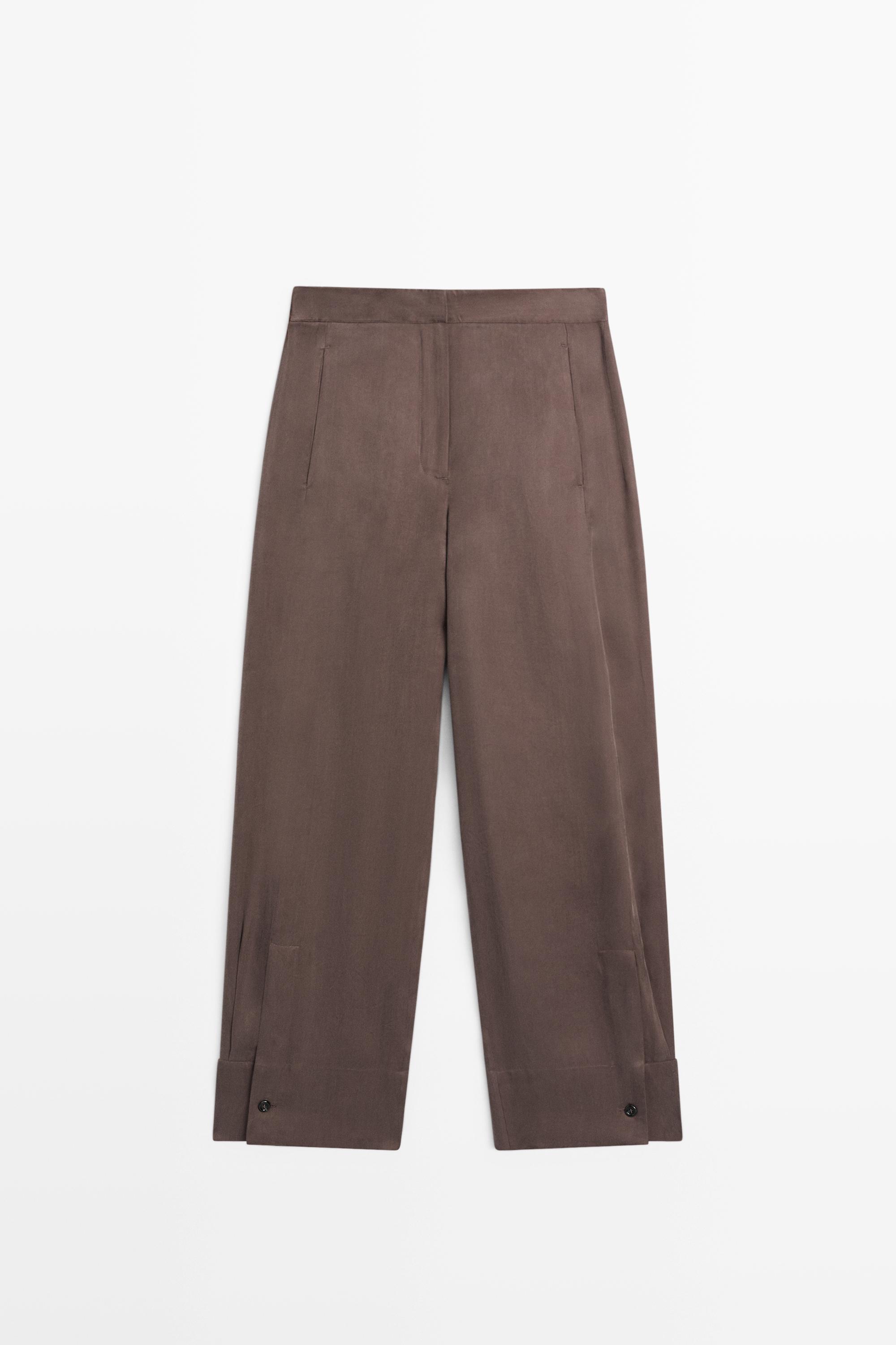 Pantalon fluide bas boutonné ensemble
