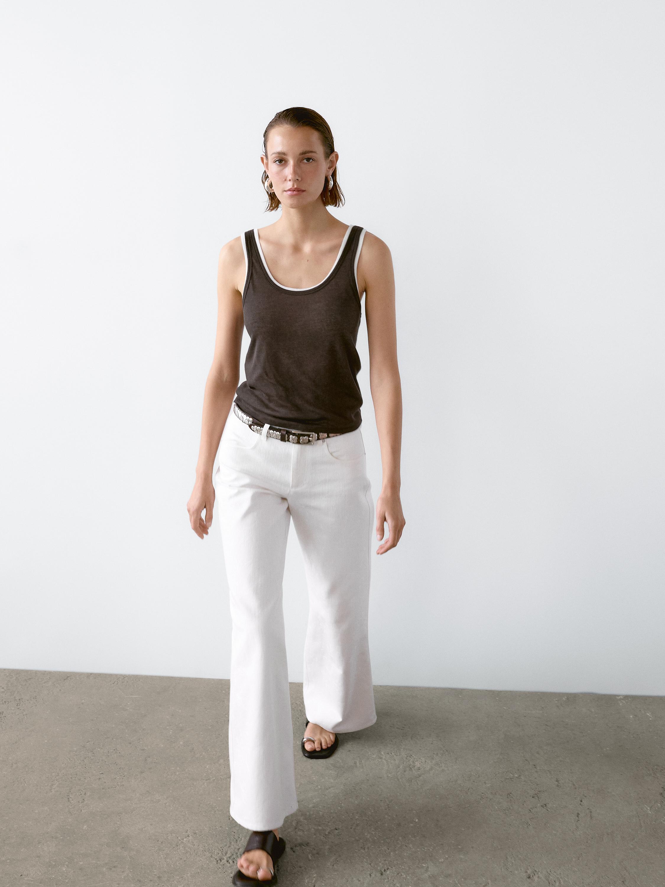 100% cotton double-strap top