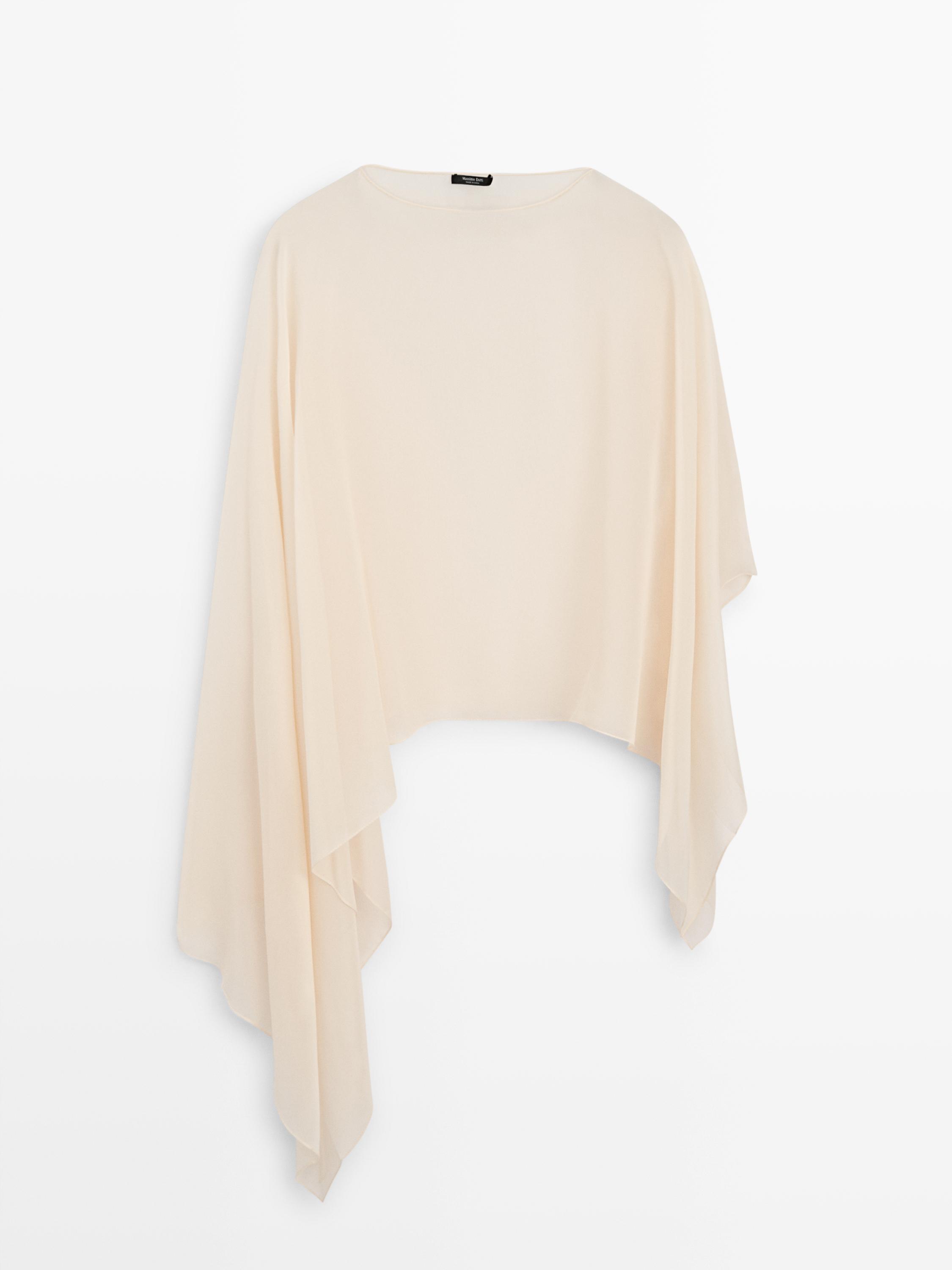 كاب حرير بقصة غير متماثلة