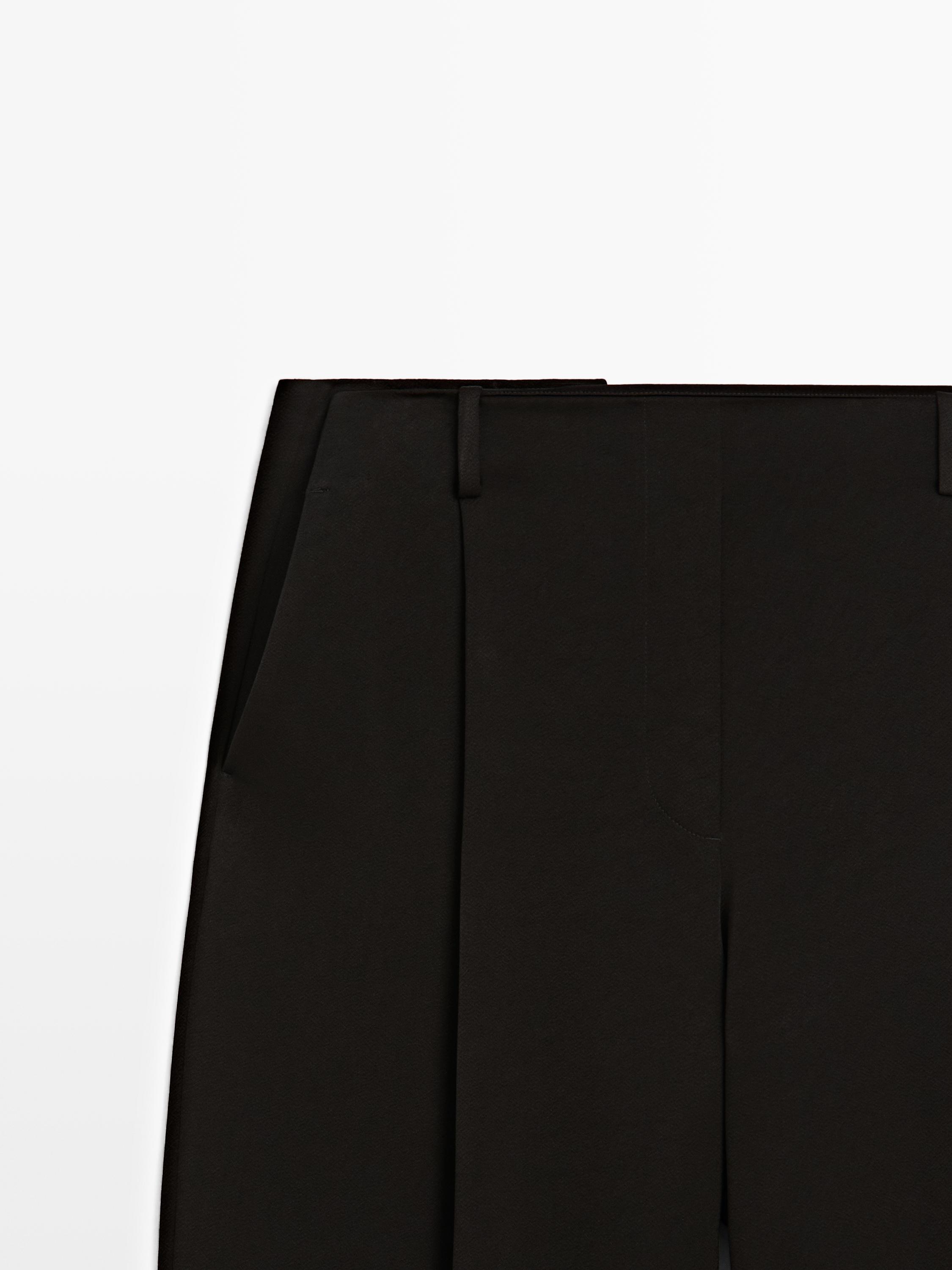 Flowing wide-leg trousers - STUDIO — BLACK