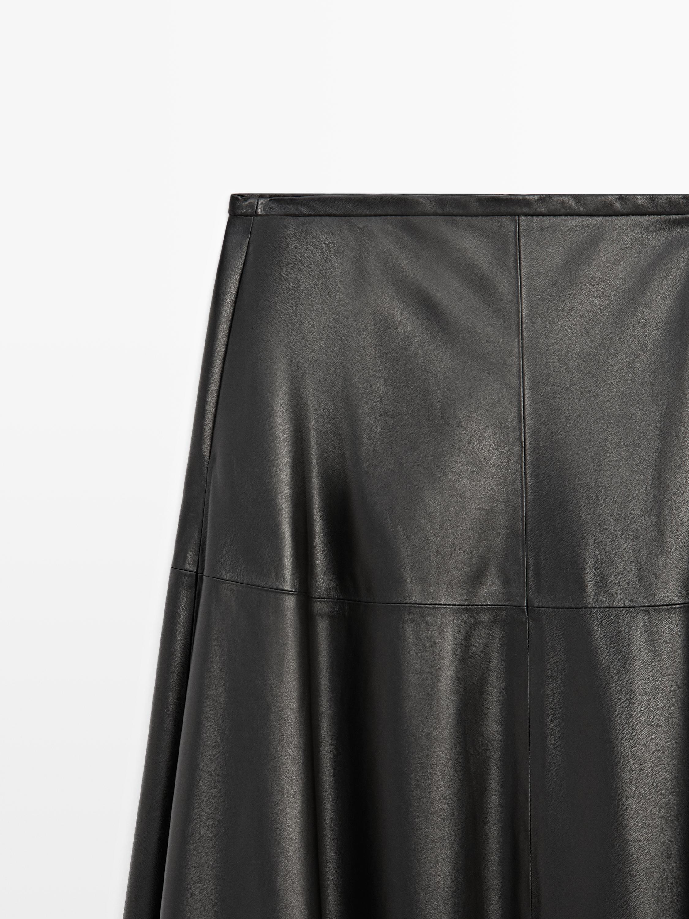 Massimo Dutti WITH STRIPED DETAIL - Jupe longue - black/noir Massimo Dutti WITH STRIPED DETAIL - Jupe longue - black/noir