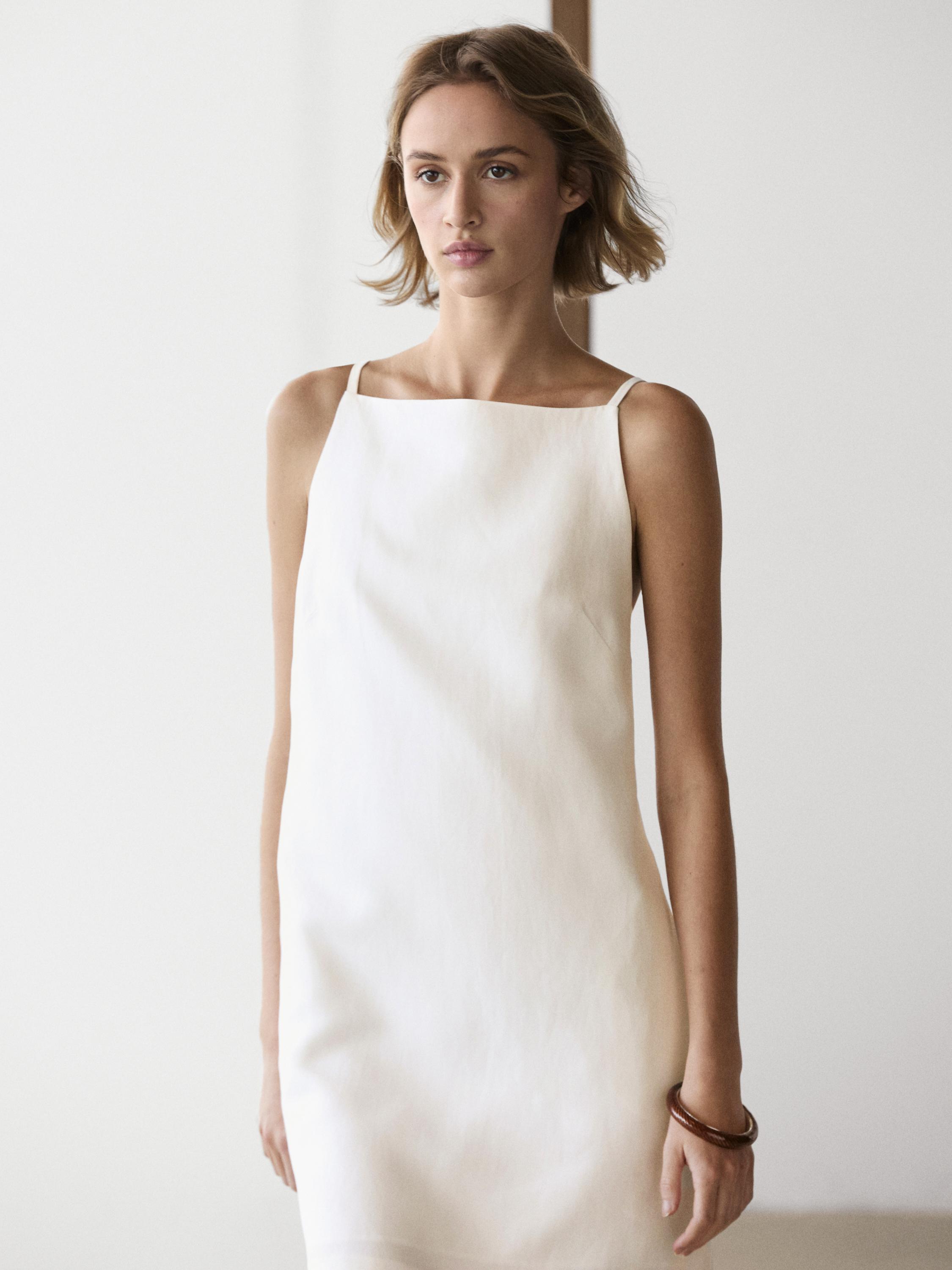 Thin strap mini dress — WHITE