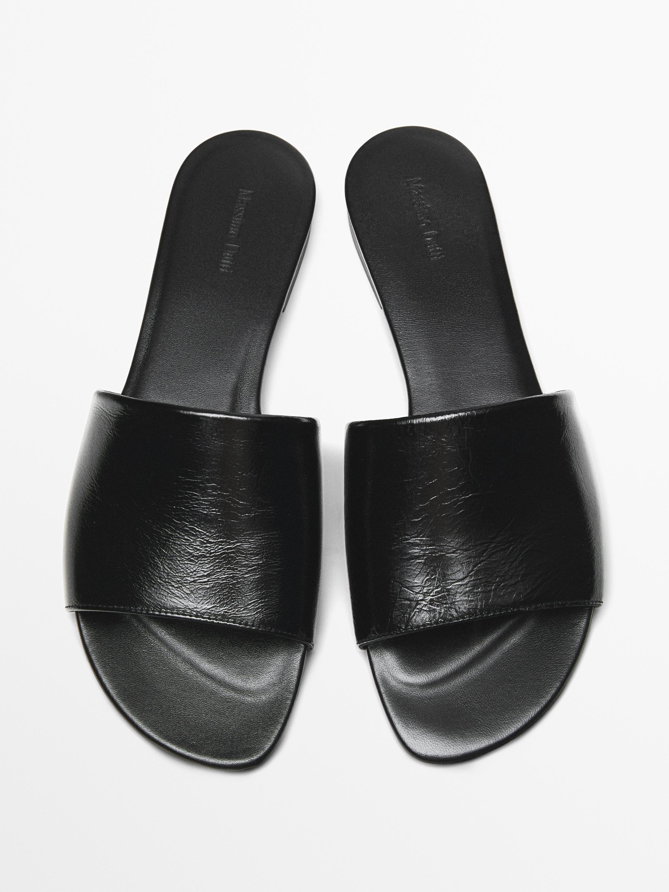 Leather vamp sandals