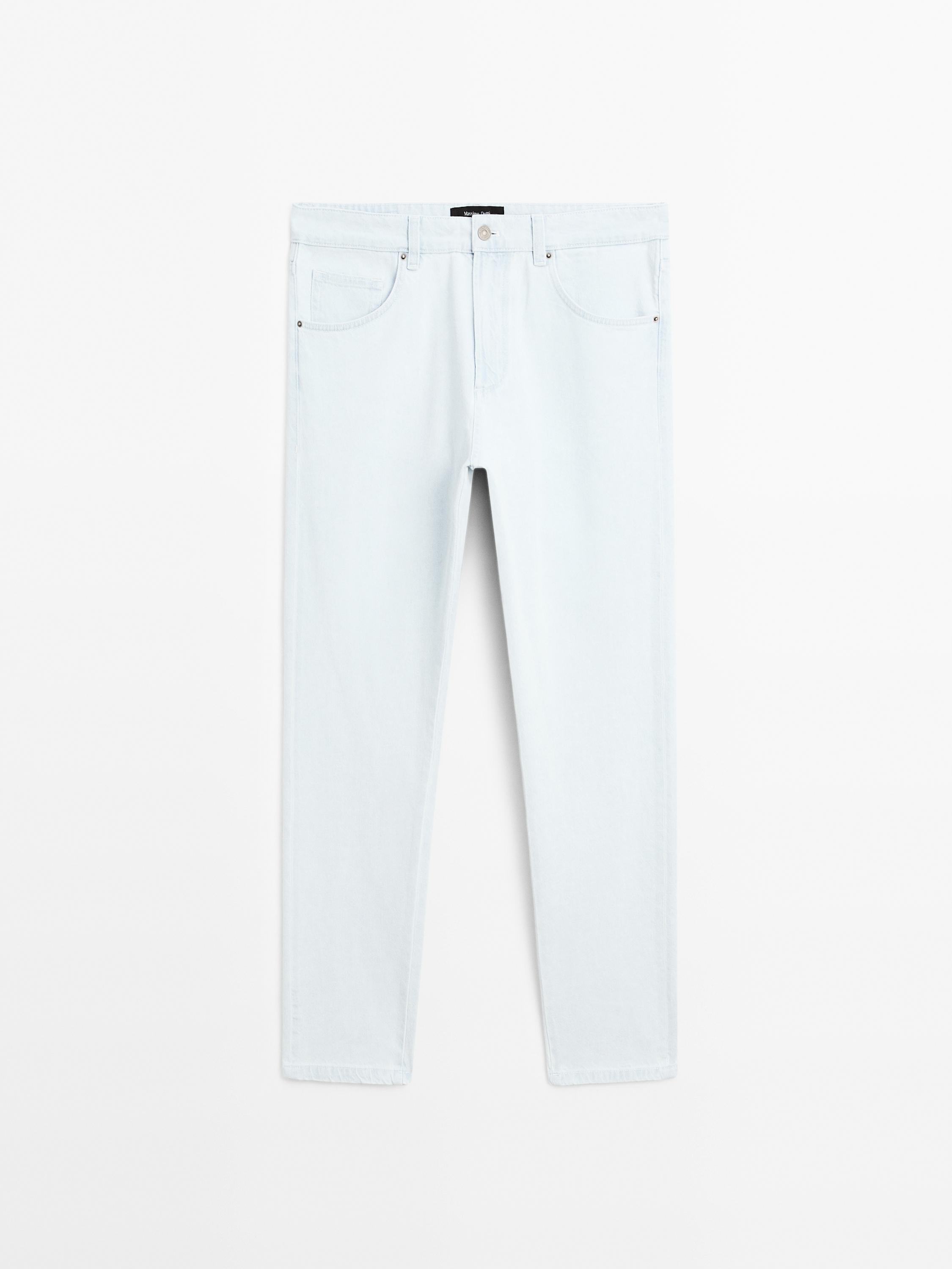 Relaxed-fit bleached jeans