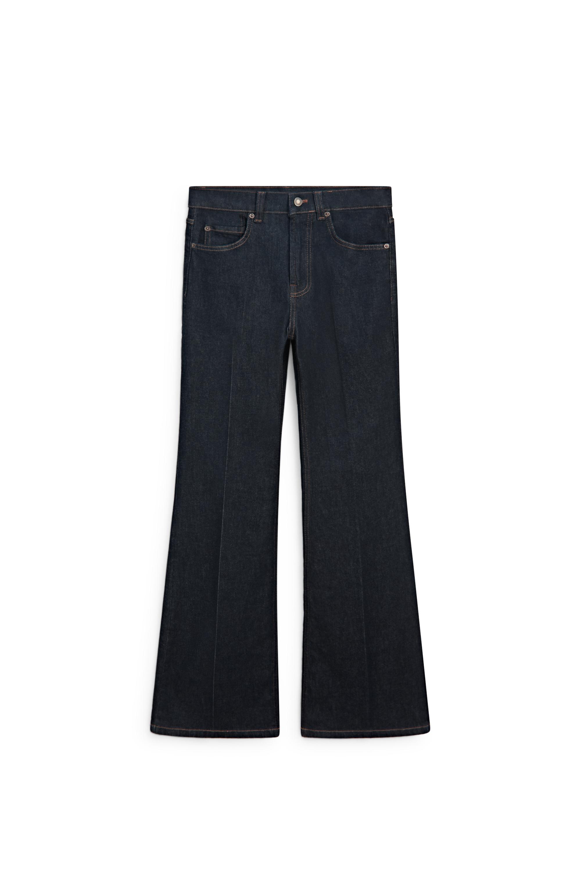 High-waist skinny flare jeans — DARK BLUE