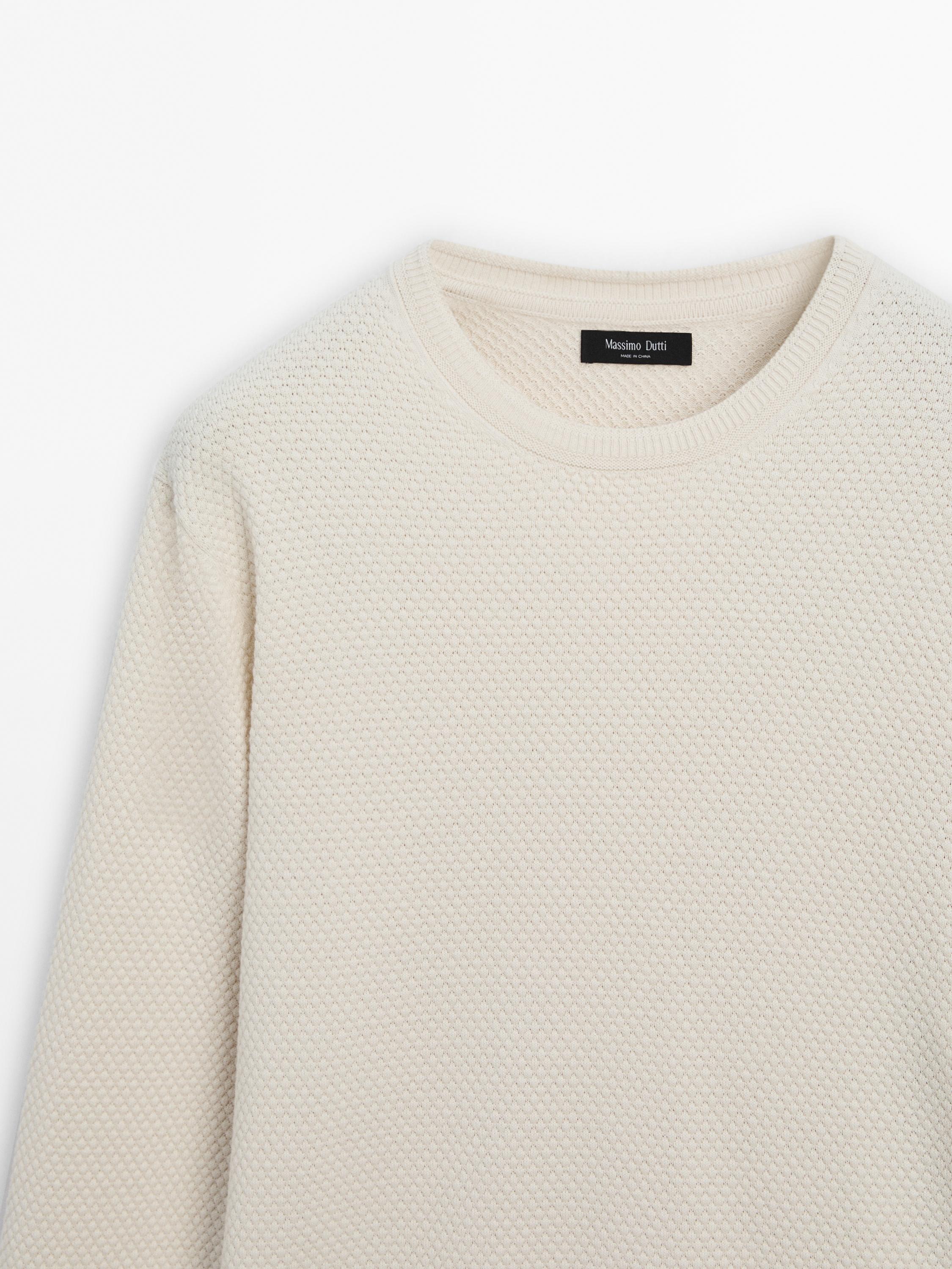 Cotton blend knit sweater