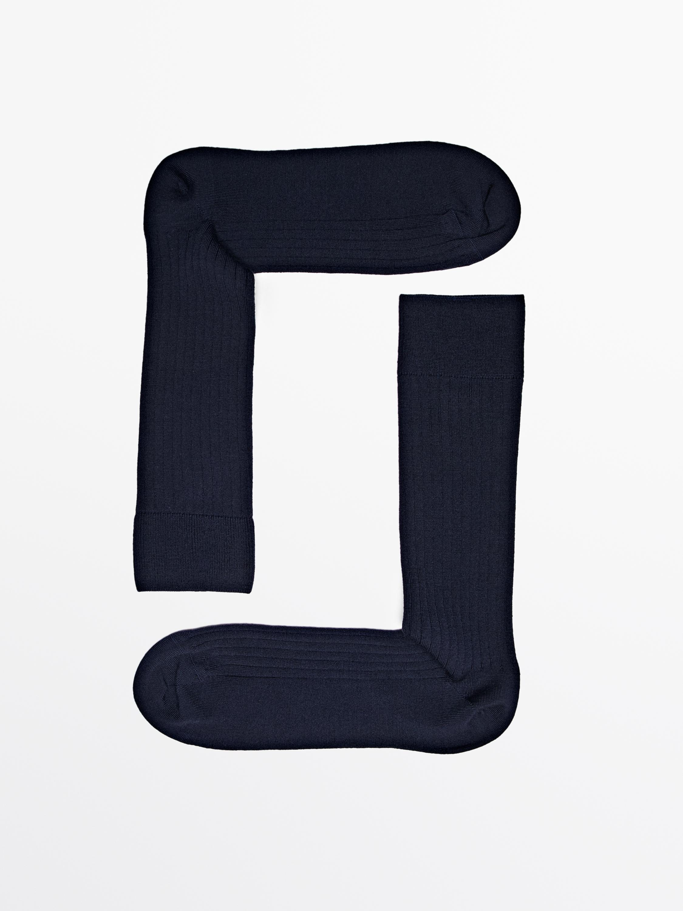 Ribbed knit wool blend socks
