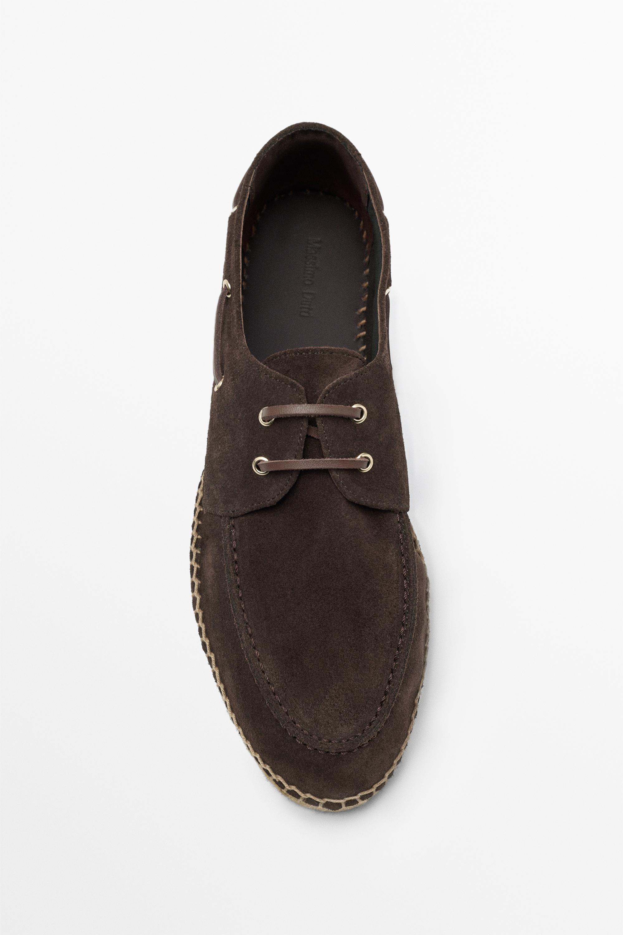 Jute sole deck shoes — BROWN