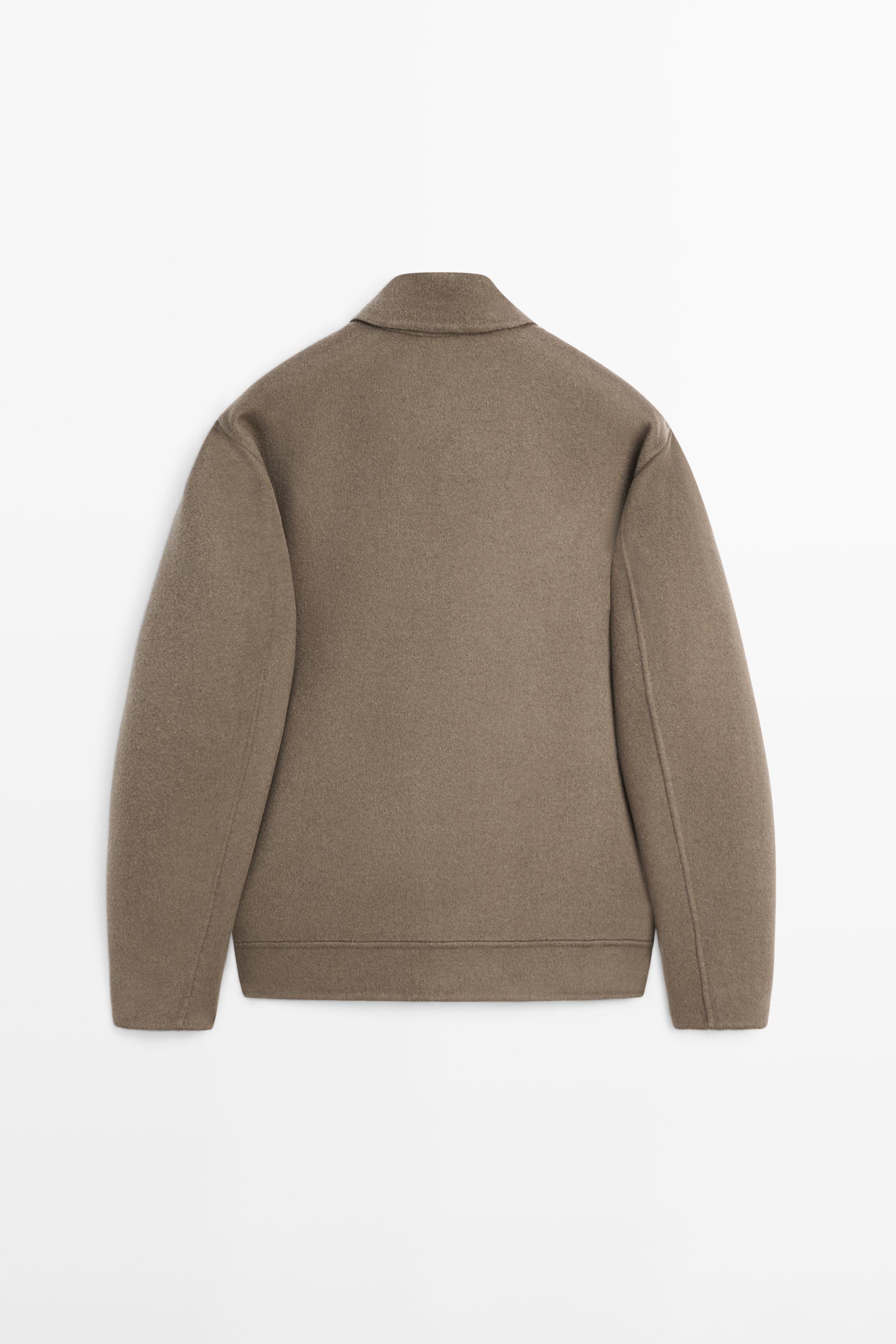 Wool blend jacket with pockets — GREENISH