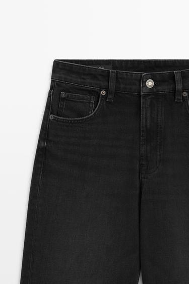 High-waist cropped straight-leg jeans — BLACK 4