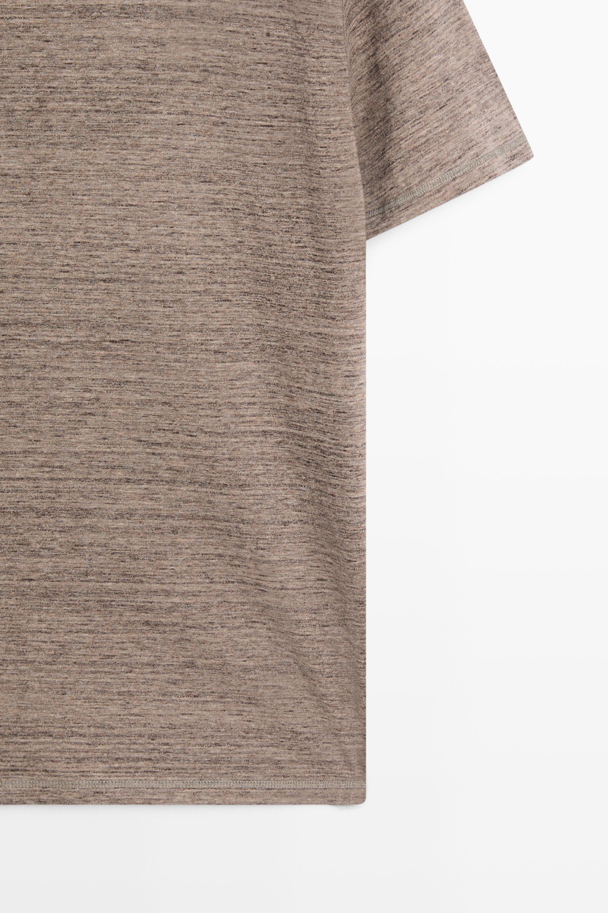 100% cotton short-sleeve T-shirt — BROWN MARL