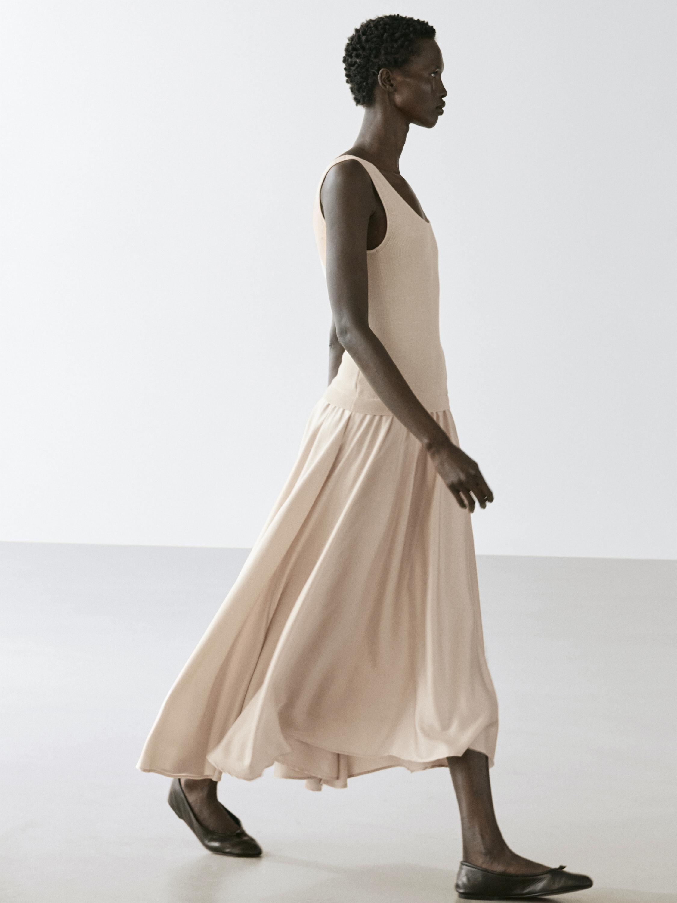beige dress black shoes Essential Beige Suit Outfit main image 1
