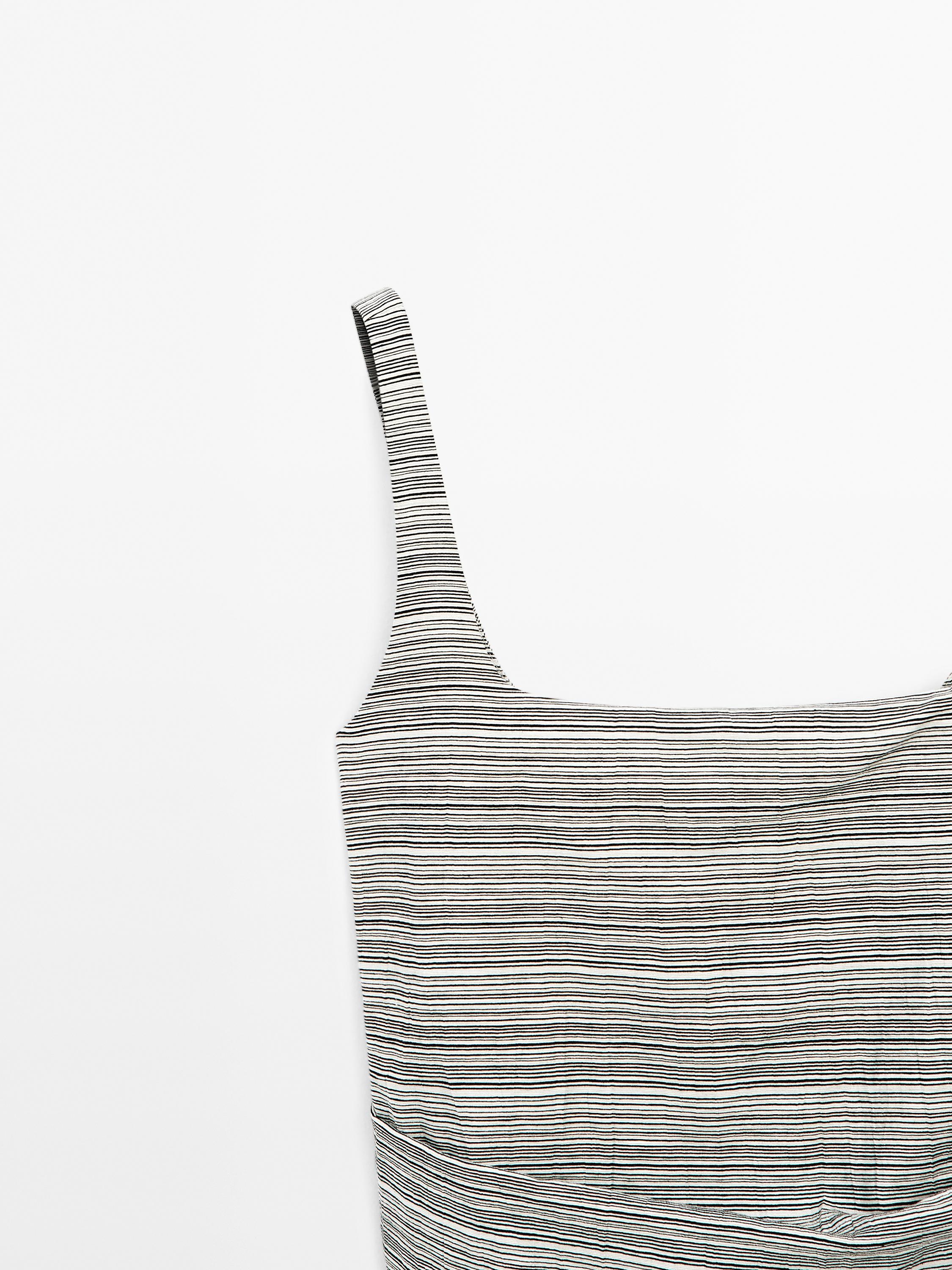 Striped flounce midi dress