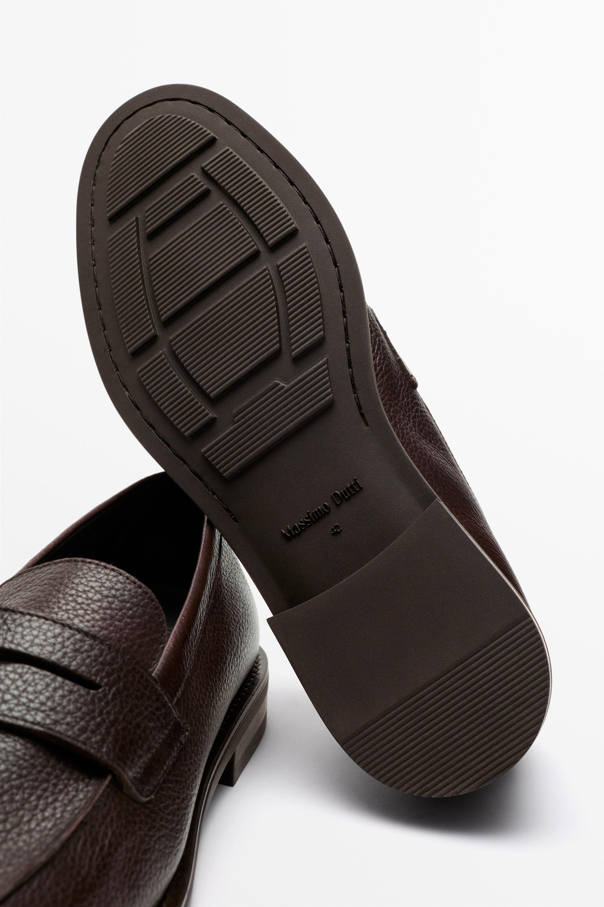 Split suede leather loafer — BROWN