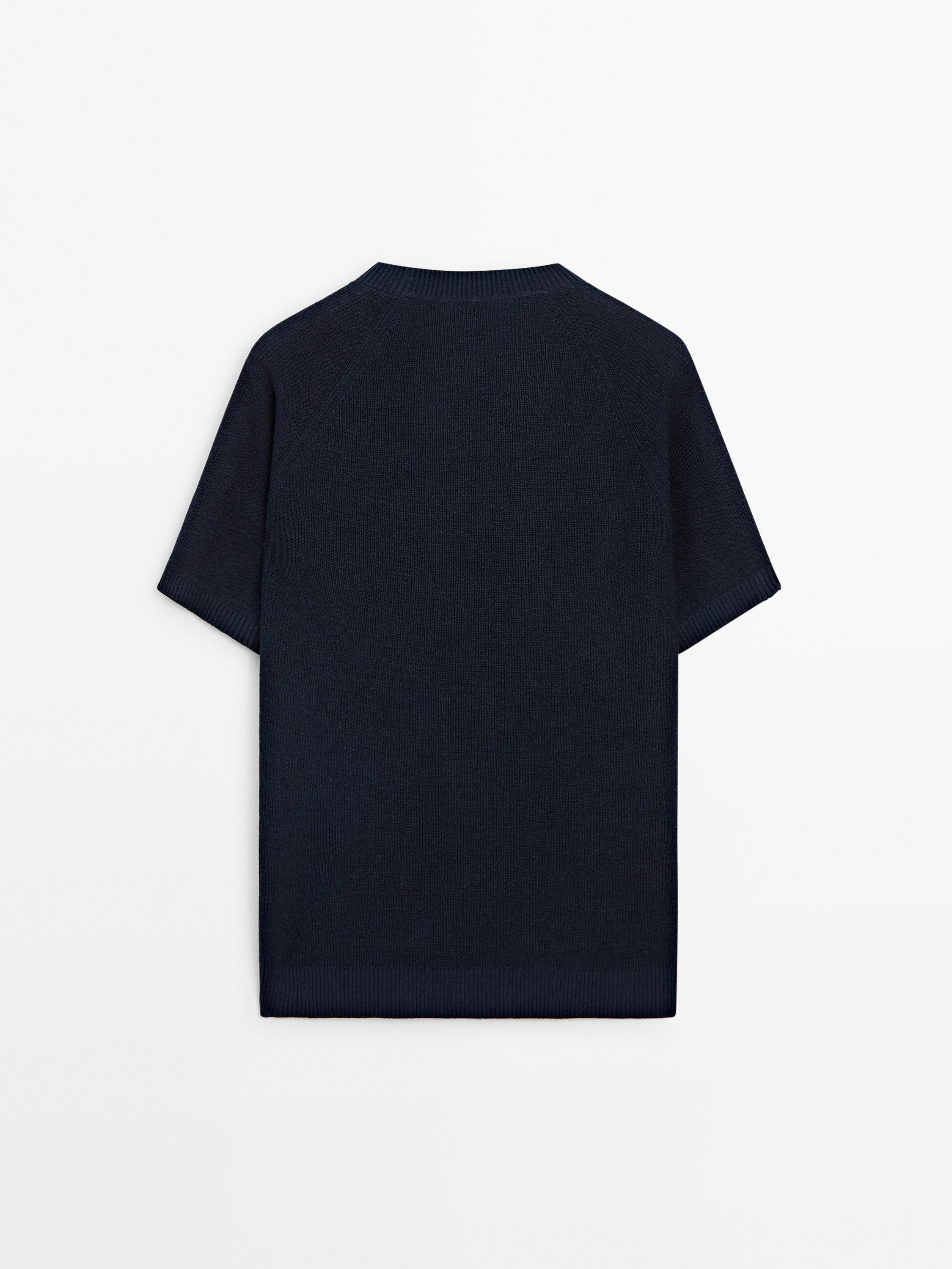 Linen blend knit T-shirt