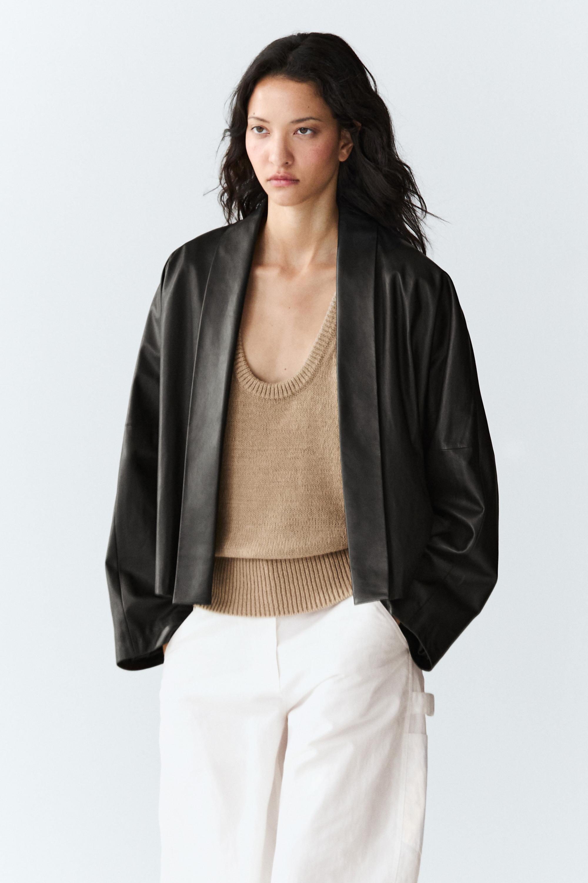 Nappaleren kimono met revers