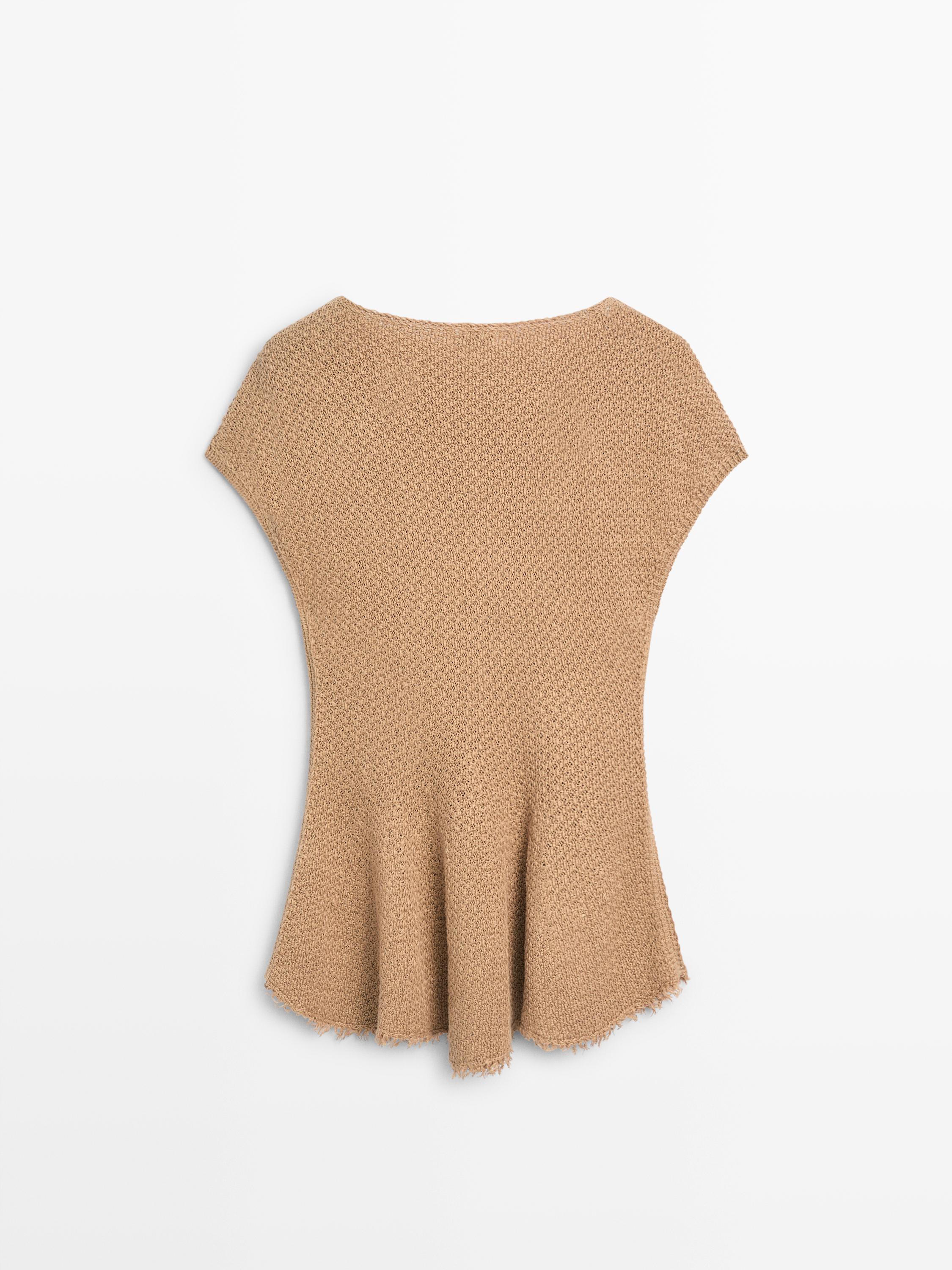 %100 keten püsküllü bluz