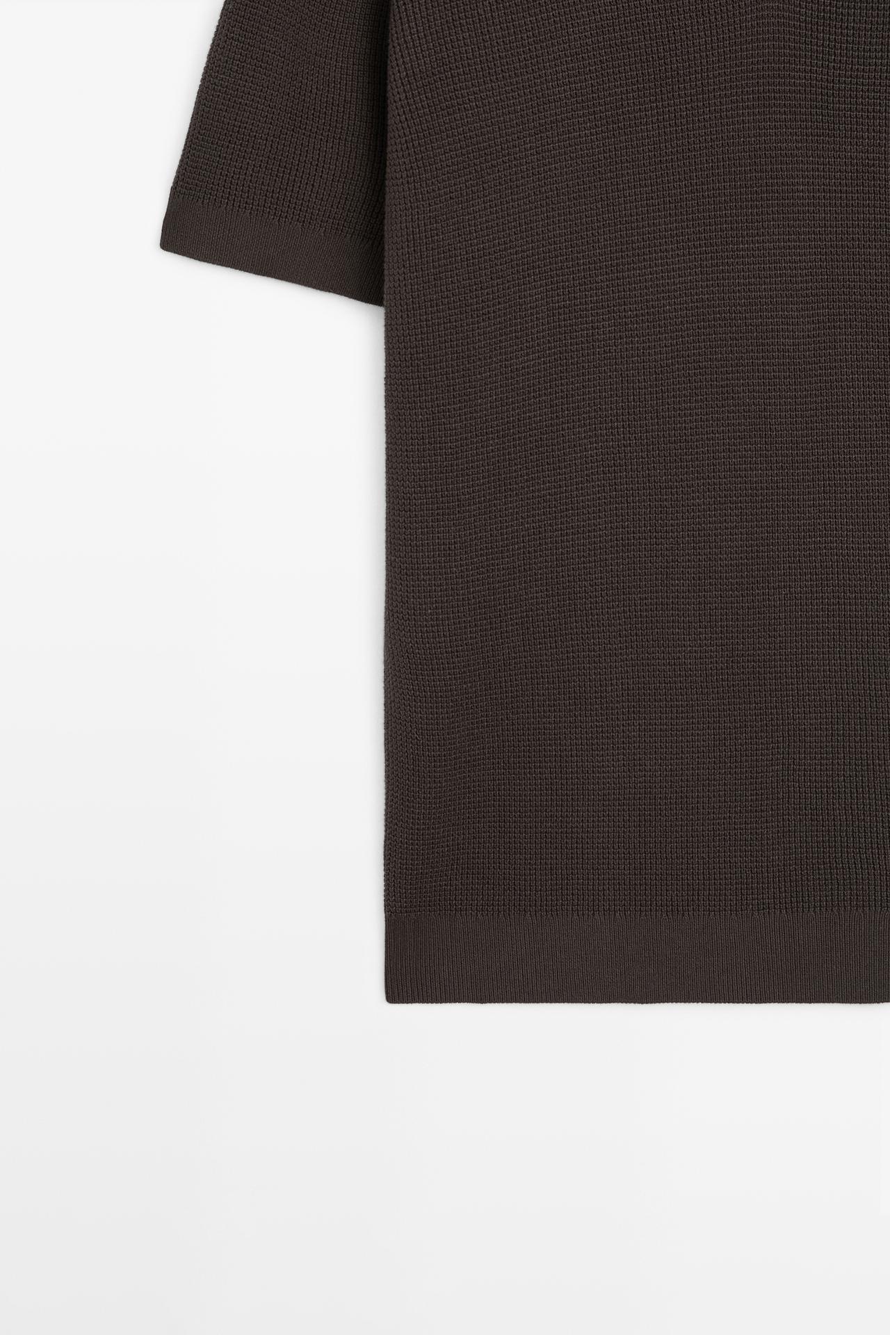100% cotton short sleeve polo shirt — BROWN MARL