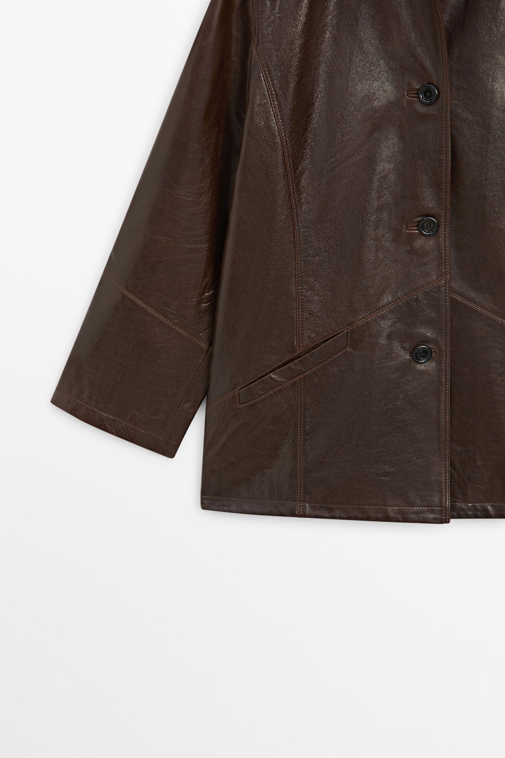 Nappa leather jacket — BROWN