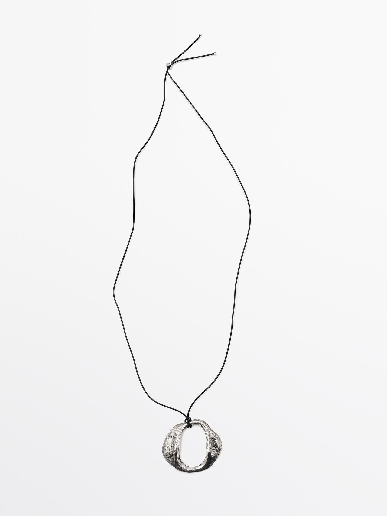 Massimo Dutti - Dame - Abstrakt Metalhalskæde - Sølv - 01