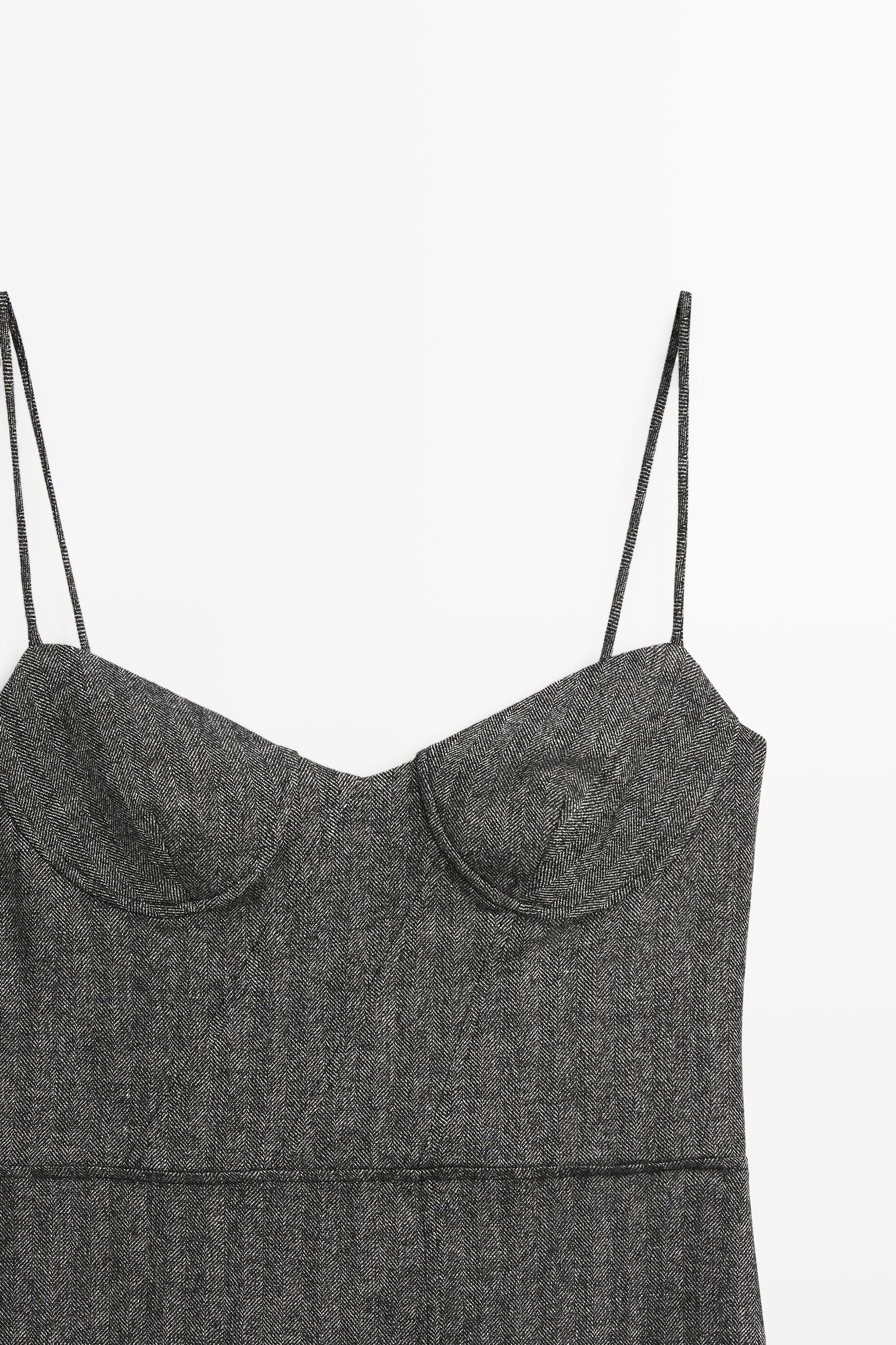 Strappy midi dress — CHARCOAL