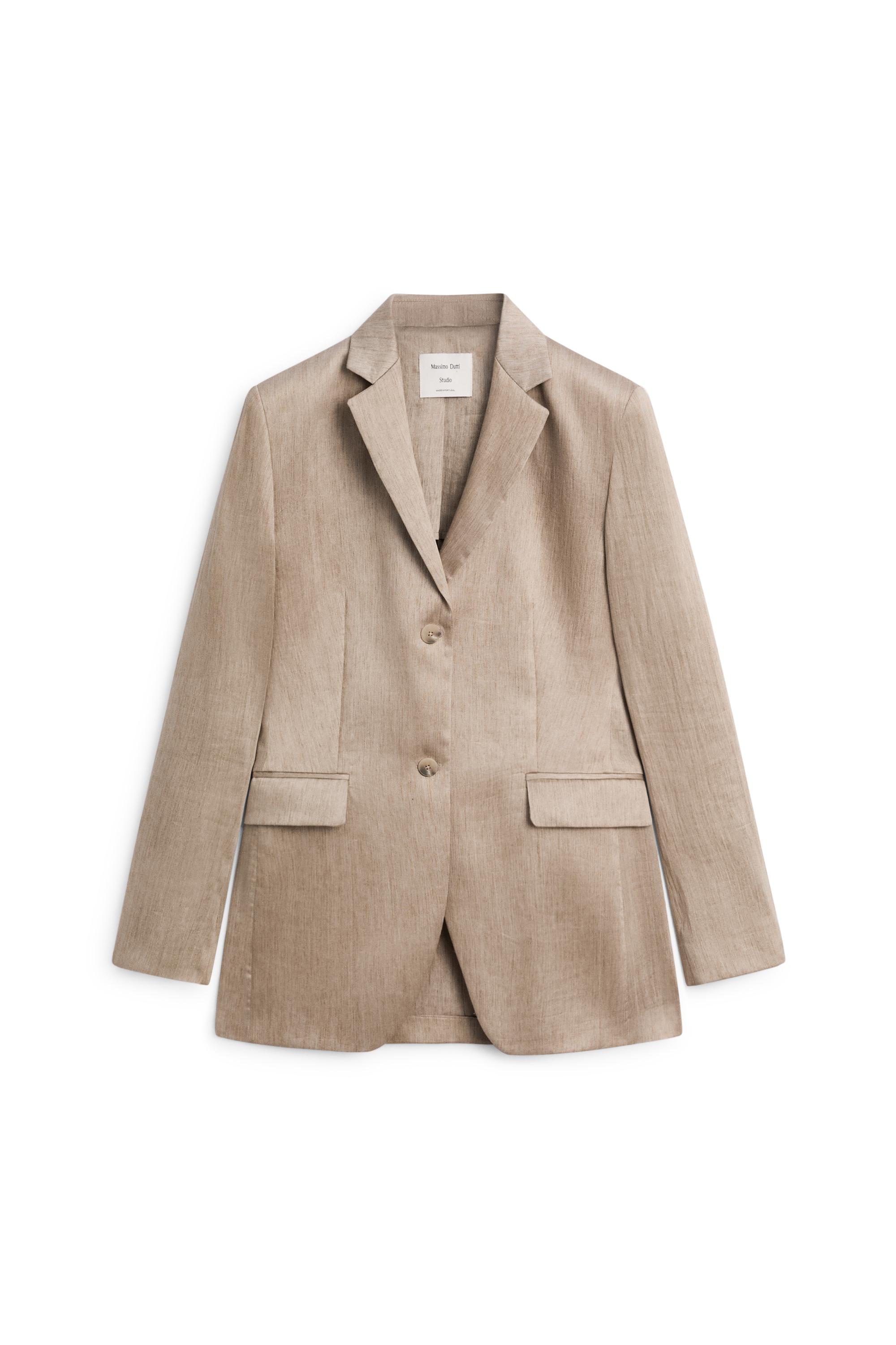 Satin fluid blazer - STUDIO — STONE