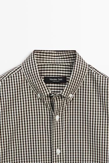Regular fit check shirt — BROWN 9