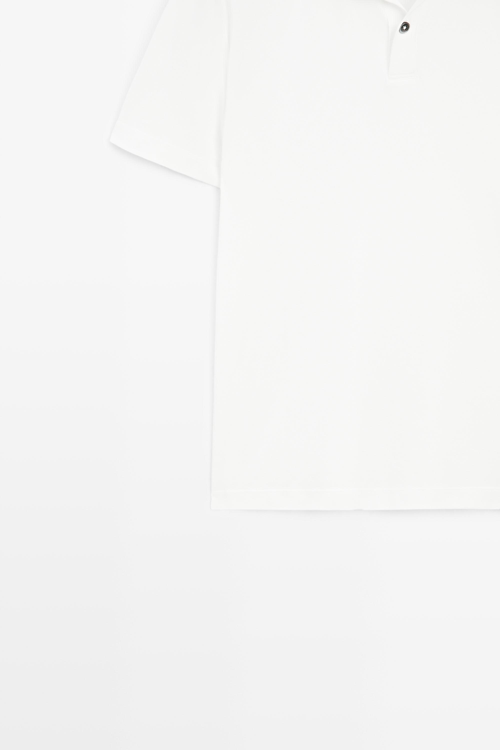100% cotton short sleeve polo shirt — WHITE
